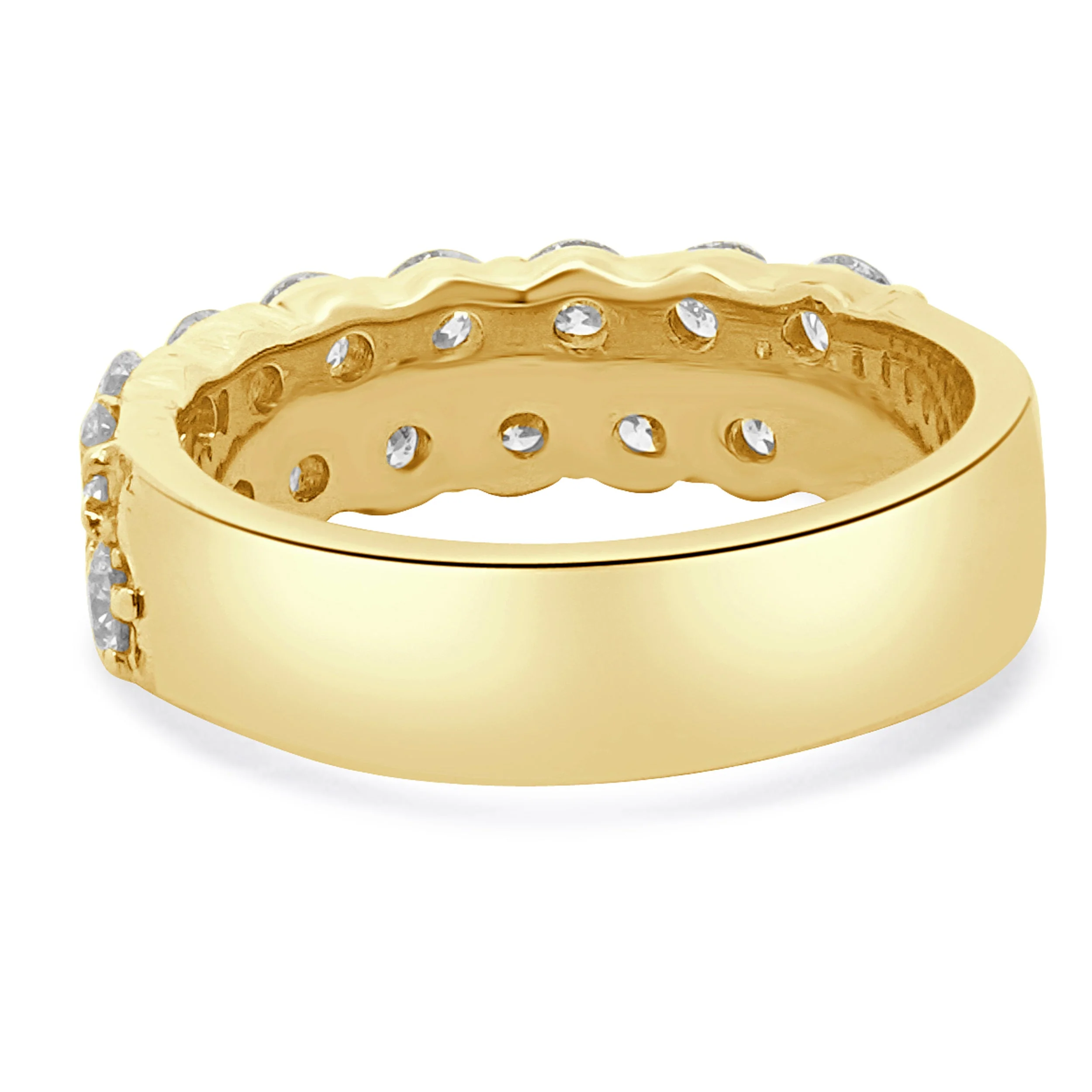 14 Karat Yellow Gold 2 Row Diamond Band - Image 3