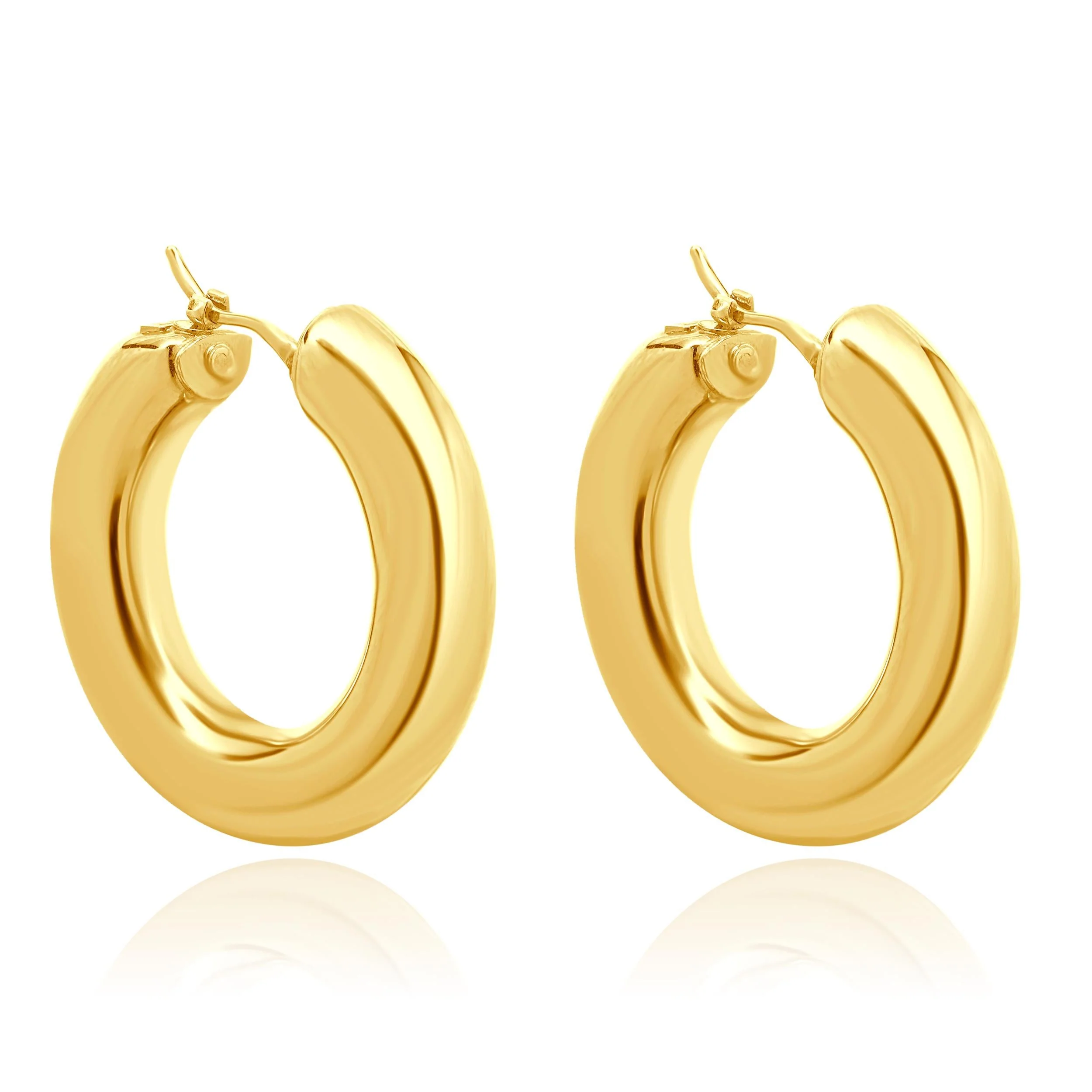 14 Karat Yellow Gold 30MM Hoop Earrings - Image 2