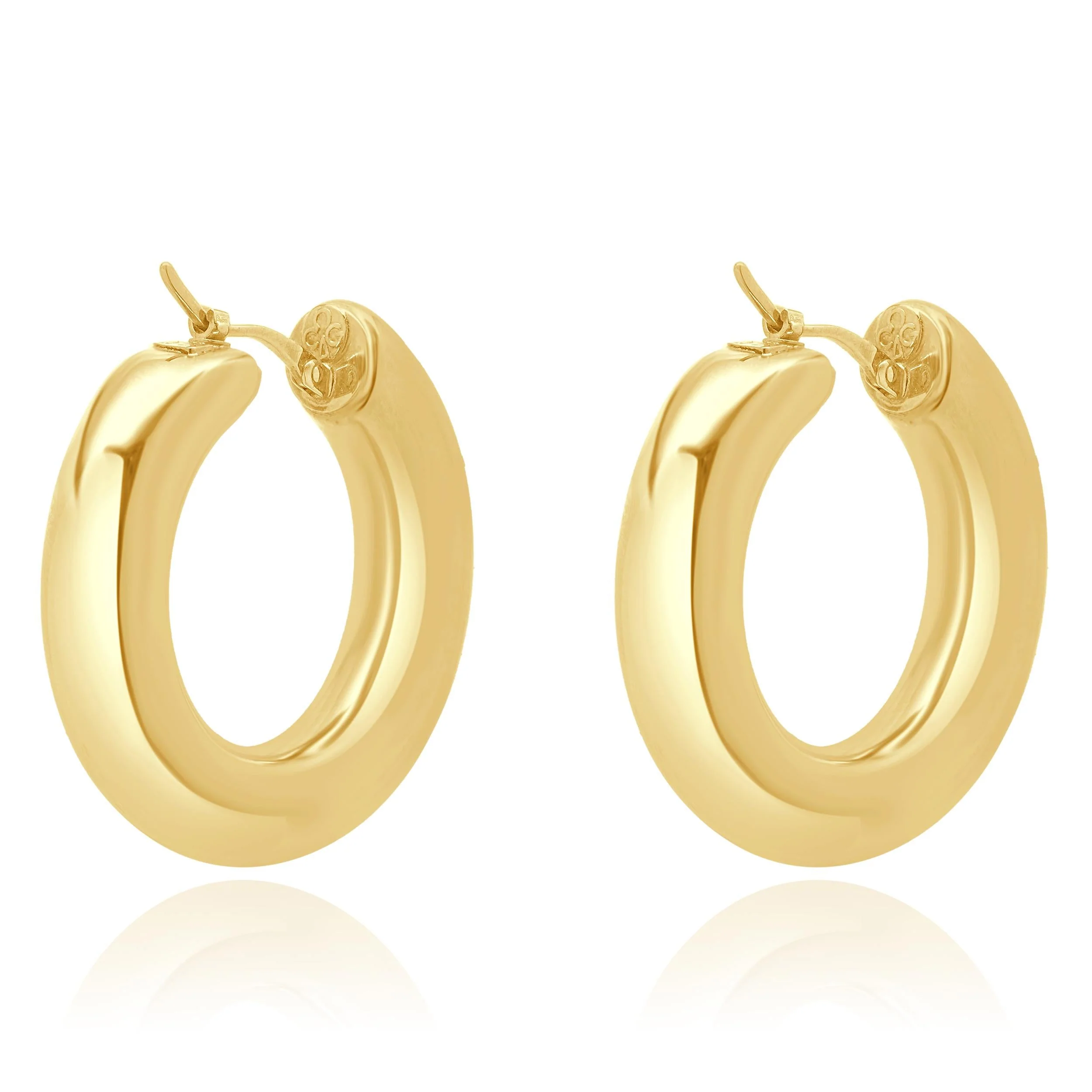 14 Karat Yellow Gold 30MM Hoop Earrings - Image 3