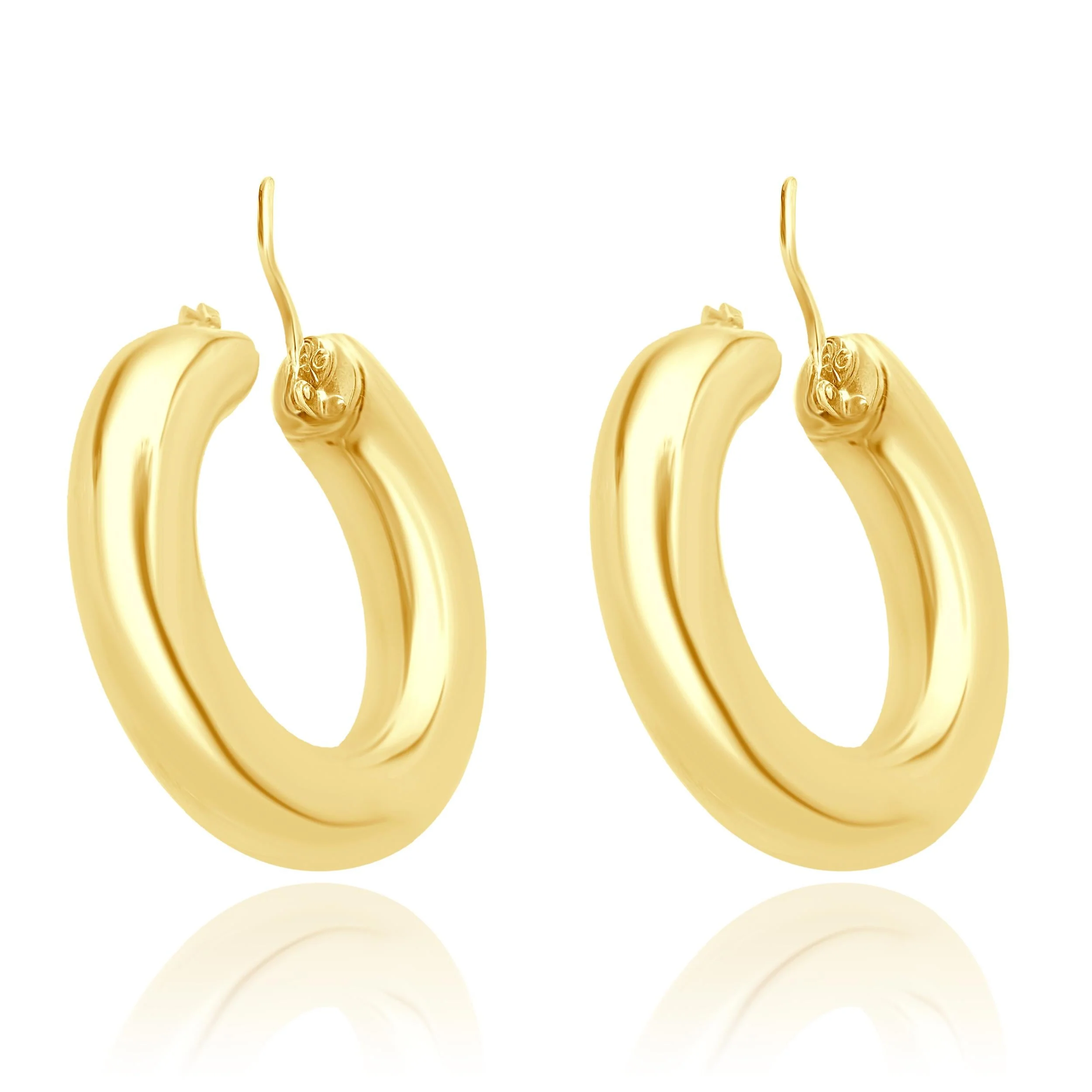 14 Karat Yellow Gold 30MM Hoop Earrings - Image 4