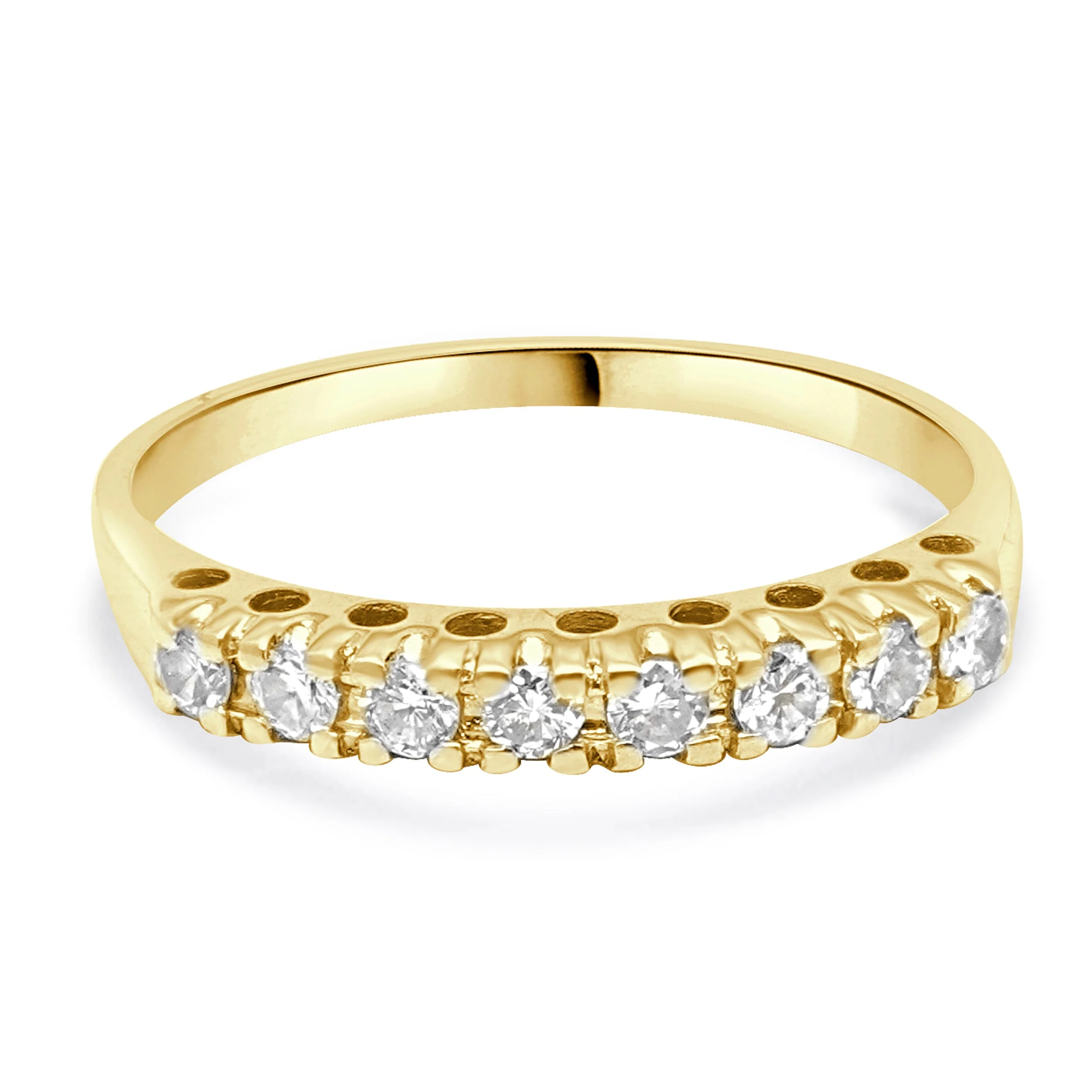 14 Karat Yellow Gold 8 Diamond Band