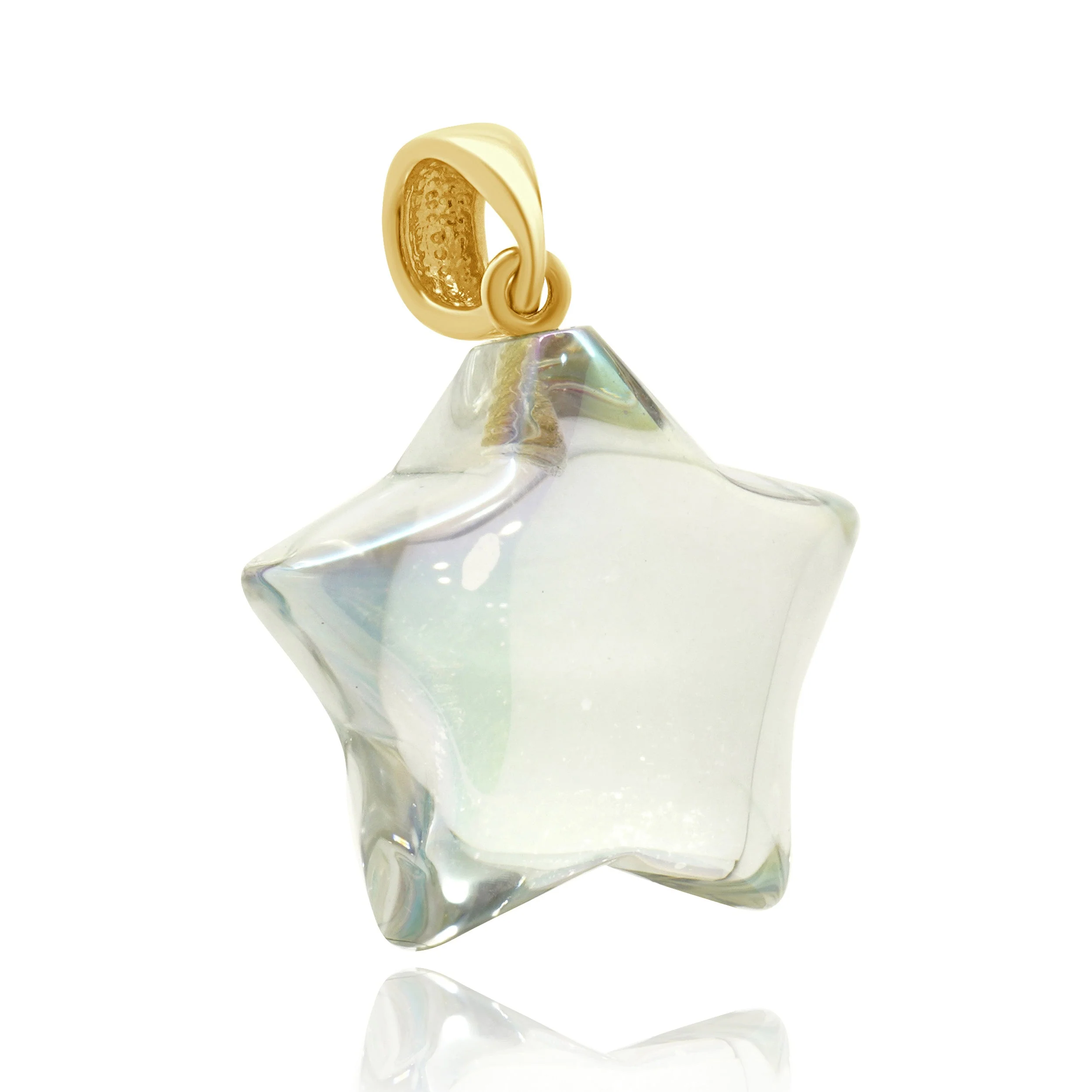 14 Karat Yellow Gold Acrylic Star Pendant - Image 4