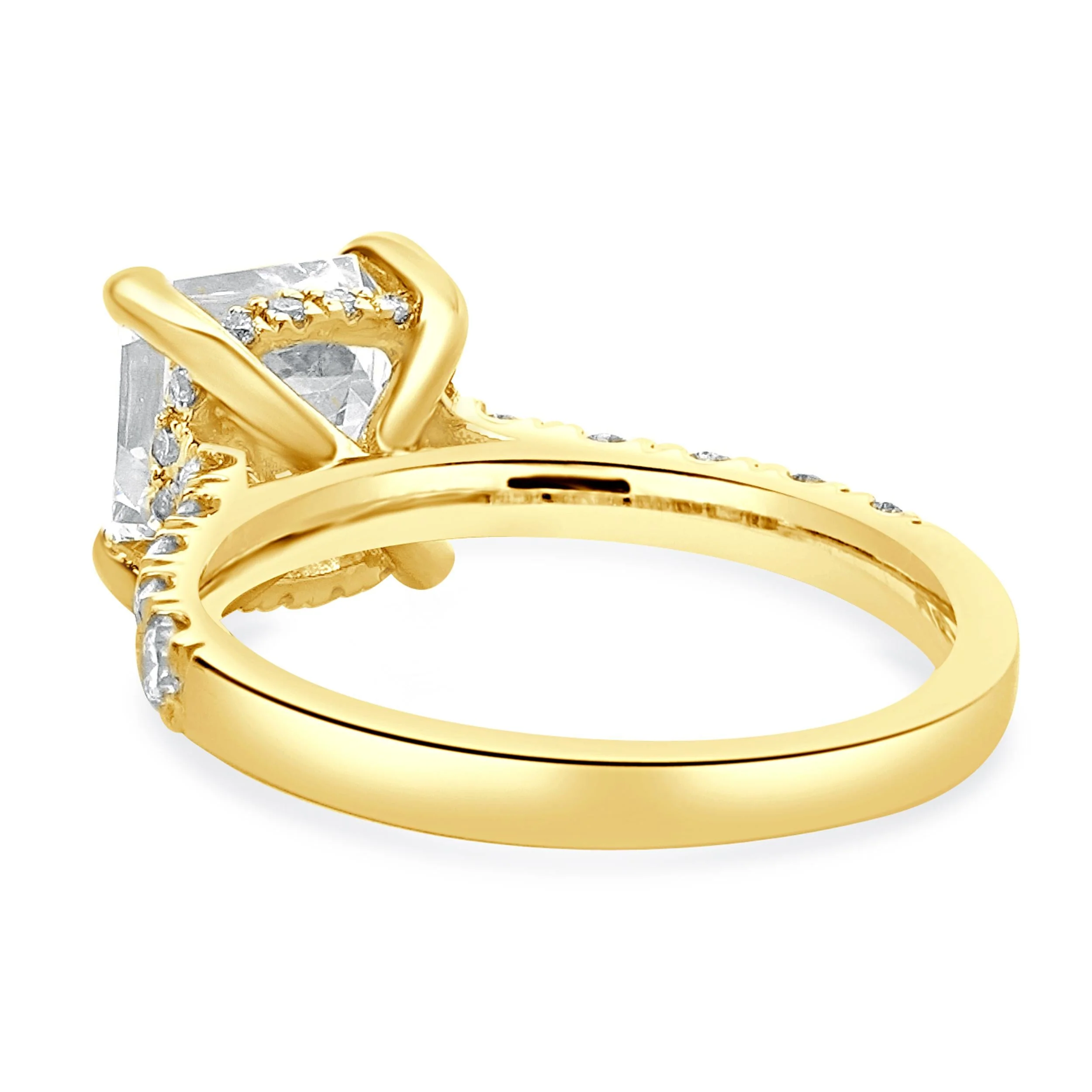 14 Karat Yellow Gold Asscher Cut Diamond Engagement Ring - Image 4