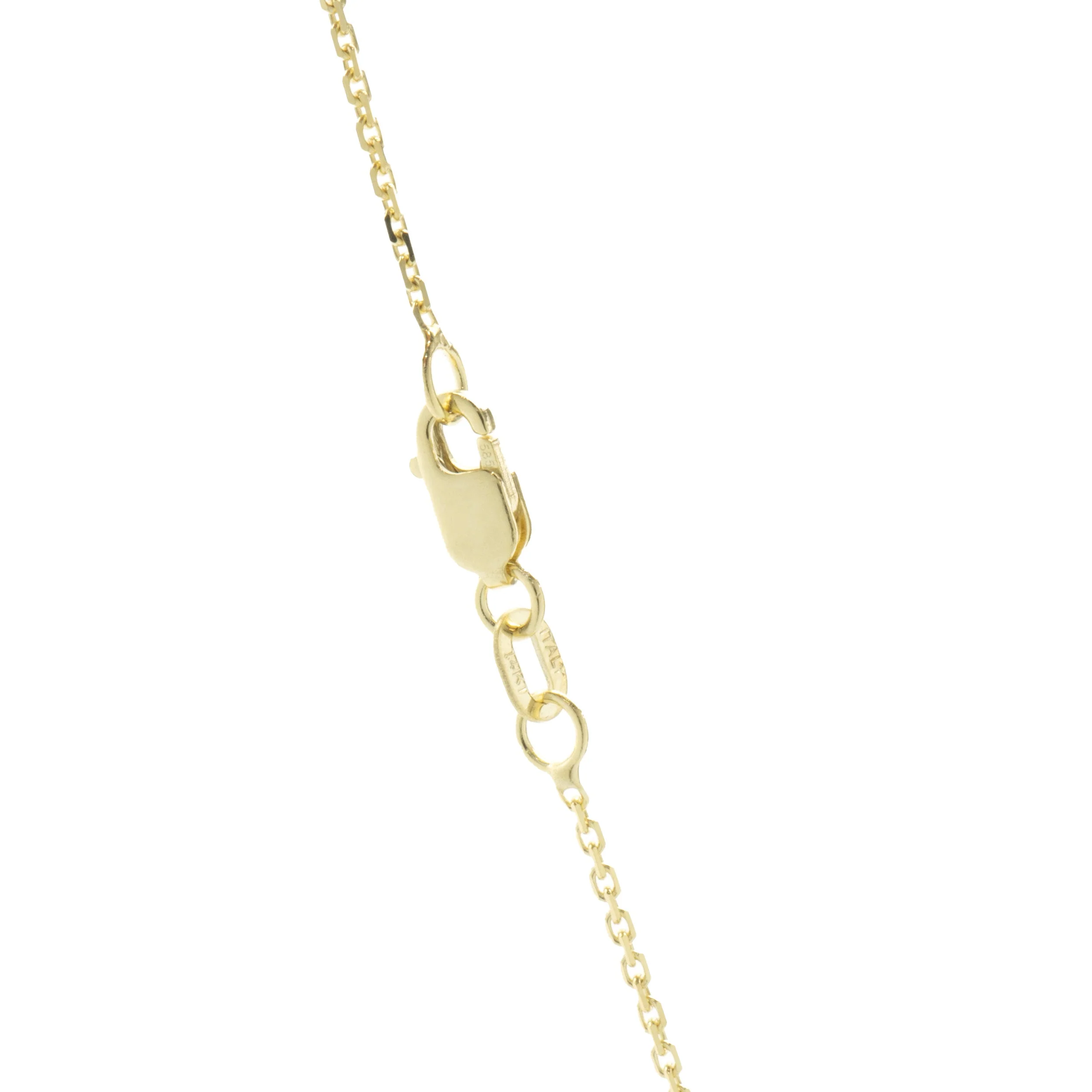 14 Karat Yellow Gold Bezel Set Baguette Cut Diamond Cross Necklace - Image 4