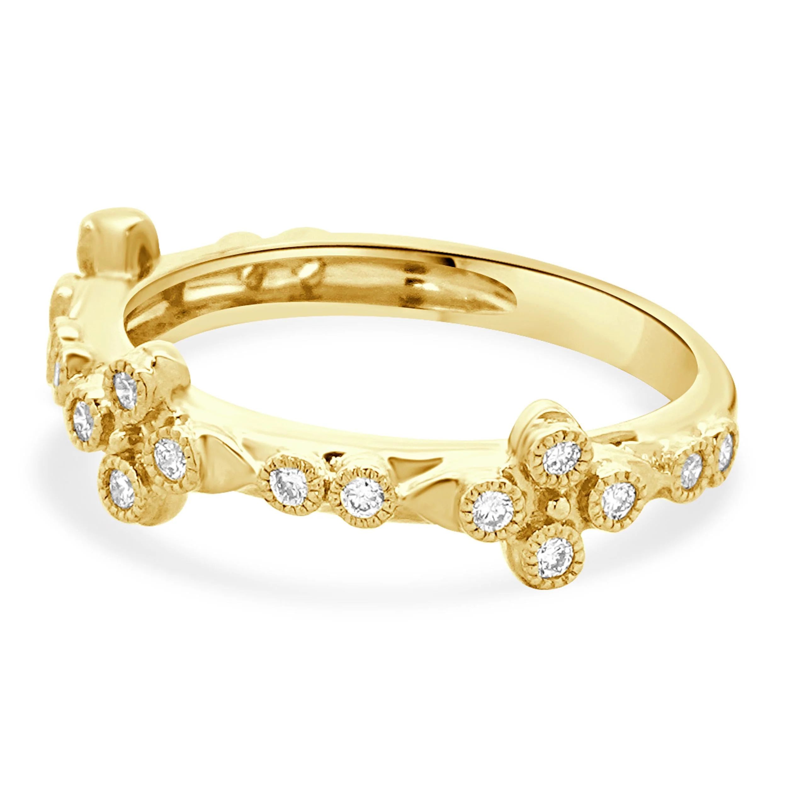14 Karat Yellow Gold Bezel Set Diamond Band - Image 2
