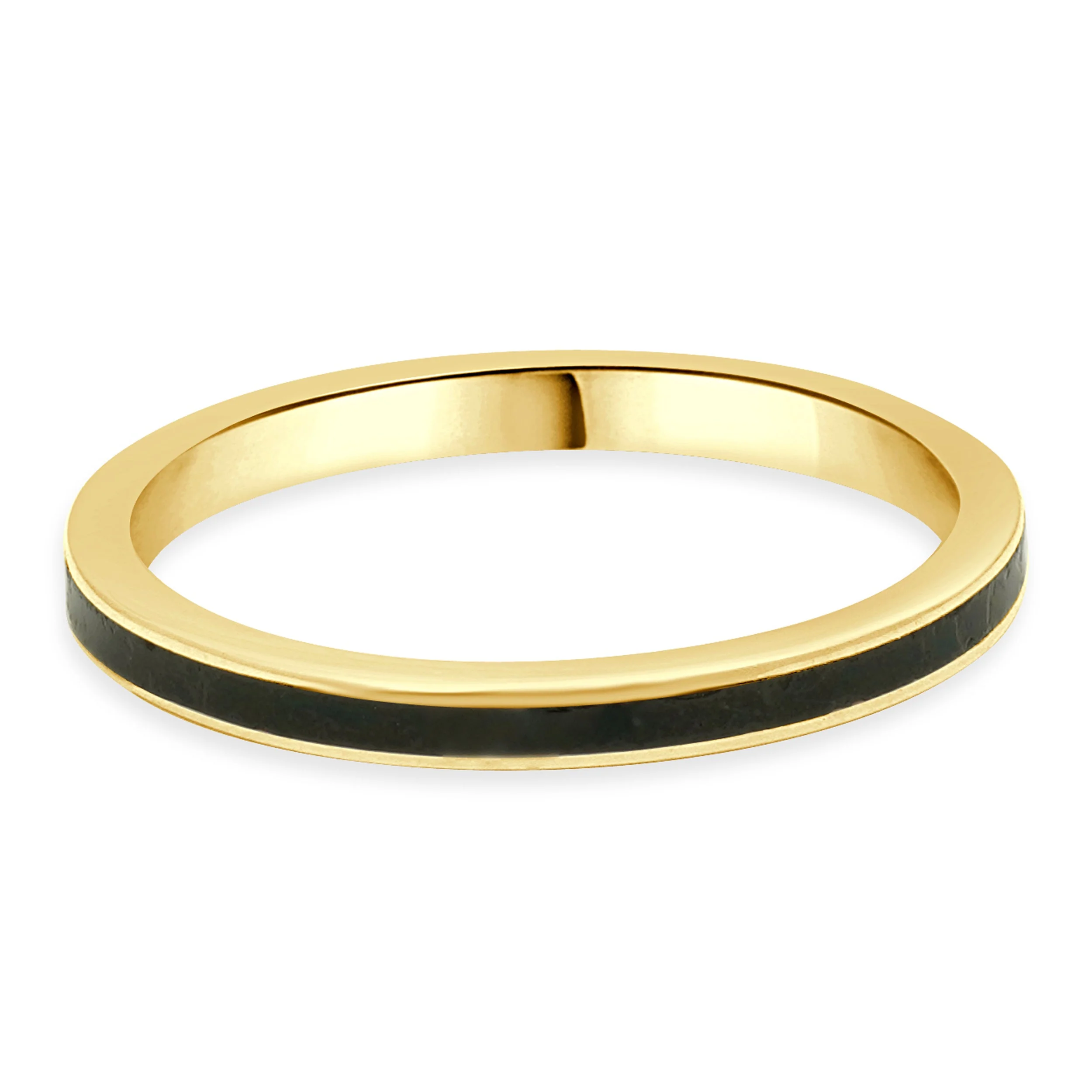 14 Karat Yellow Gold Black Enamel Band