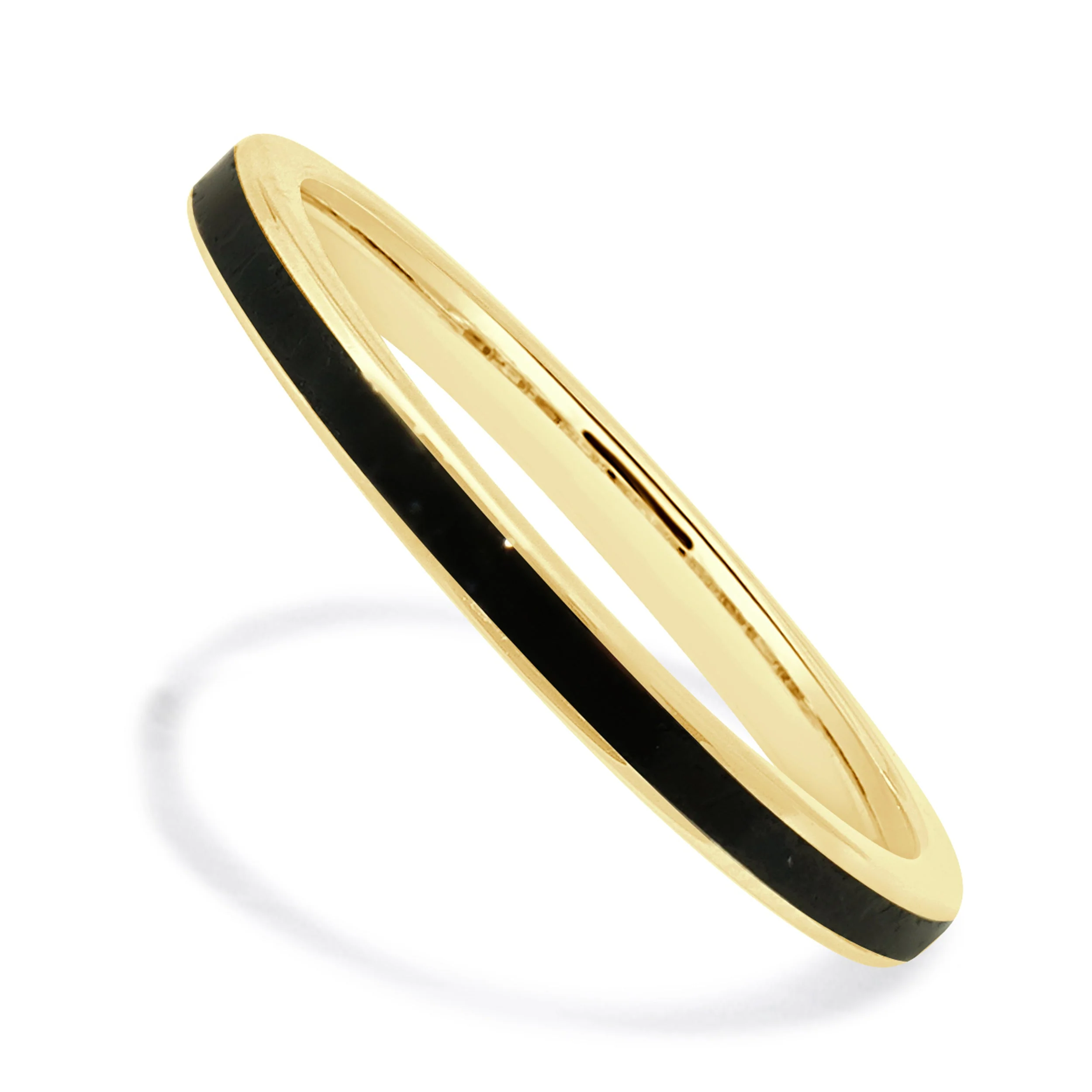 14 Karat Yellow Gold Black Enamel Band - Image 2