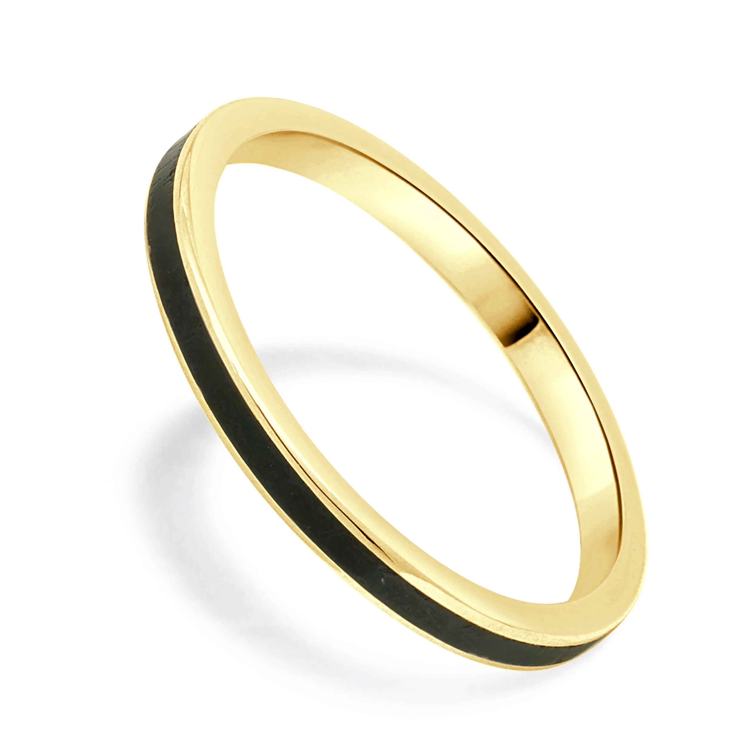 14 Karat Yellow Gold Black Enamel Band - Image 3
