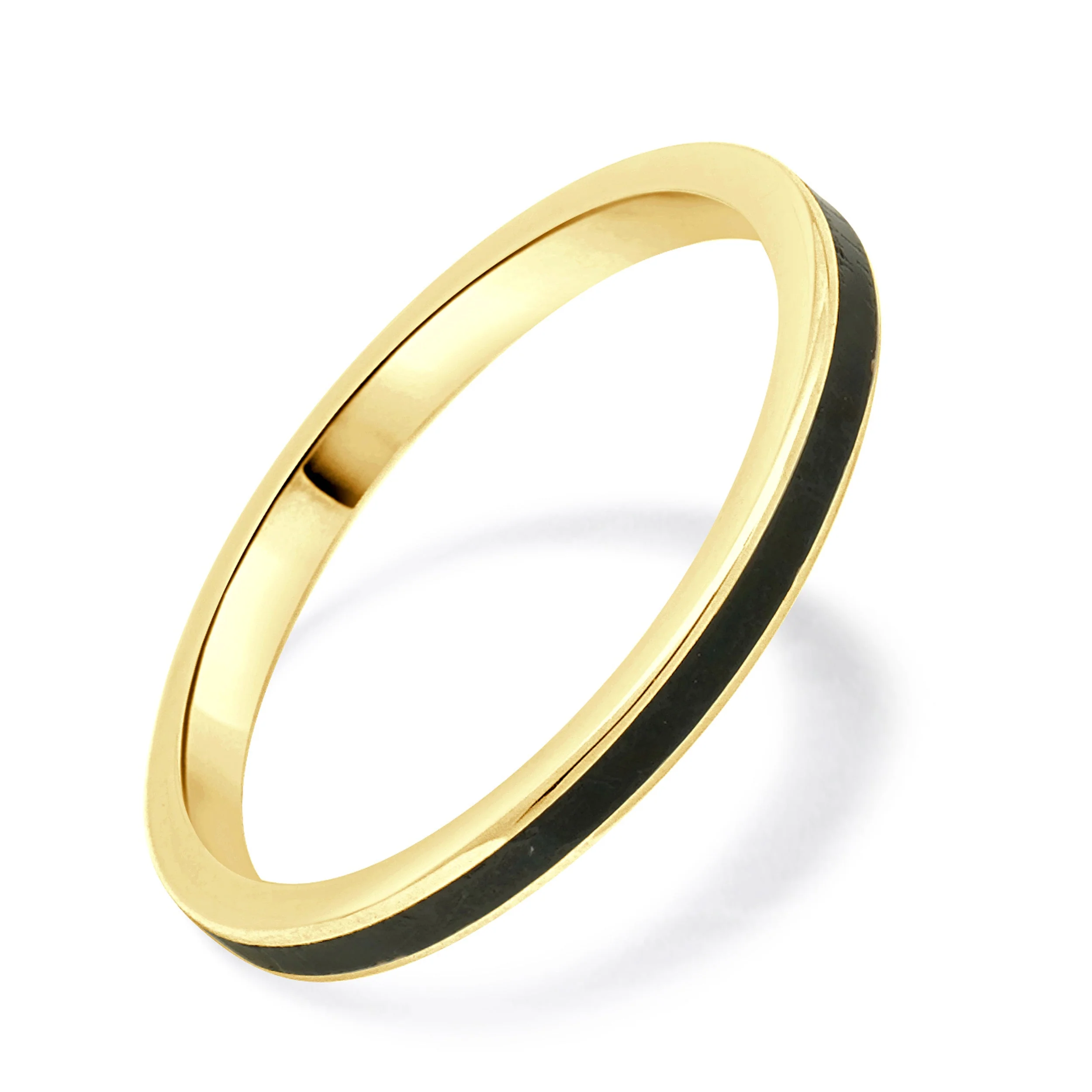 14 Karat Yellow Gold Black Enamel Band - Image 4