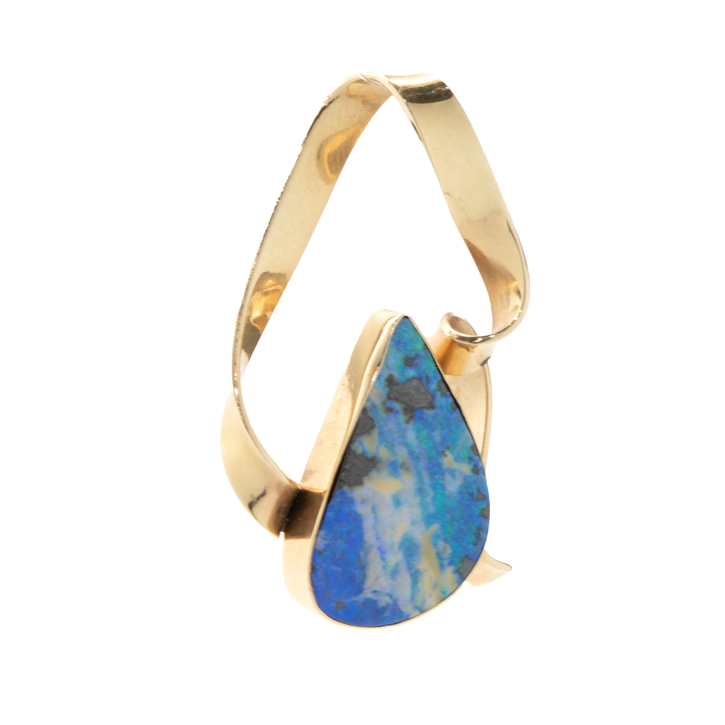 14 Karat Yellow Gold Black Opal Pendant - Image 2