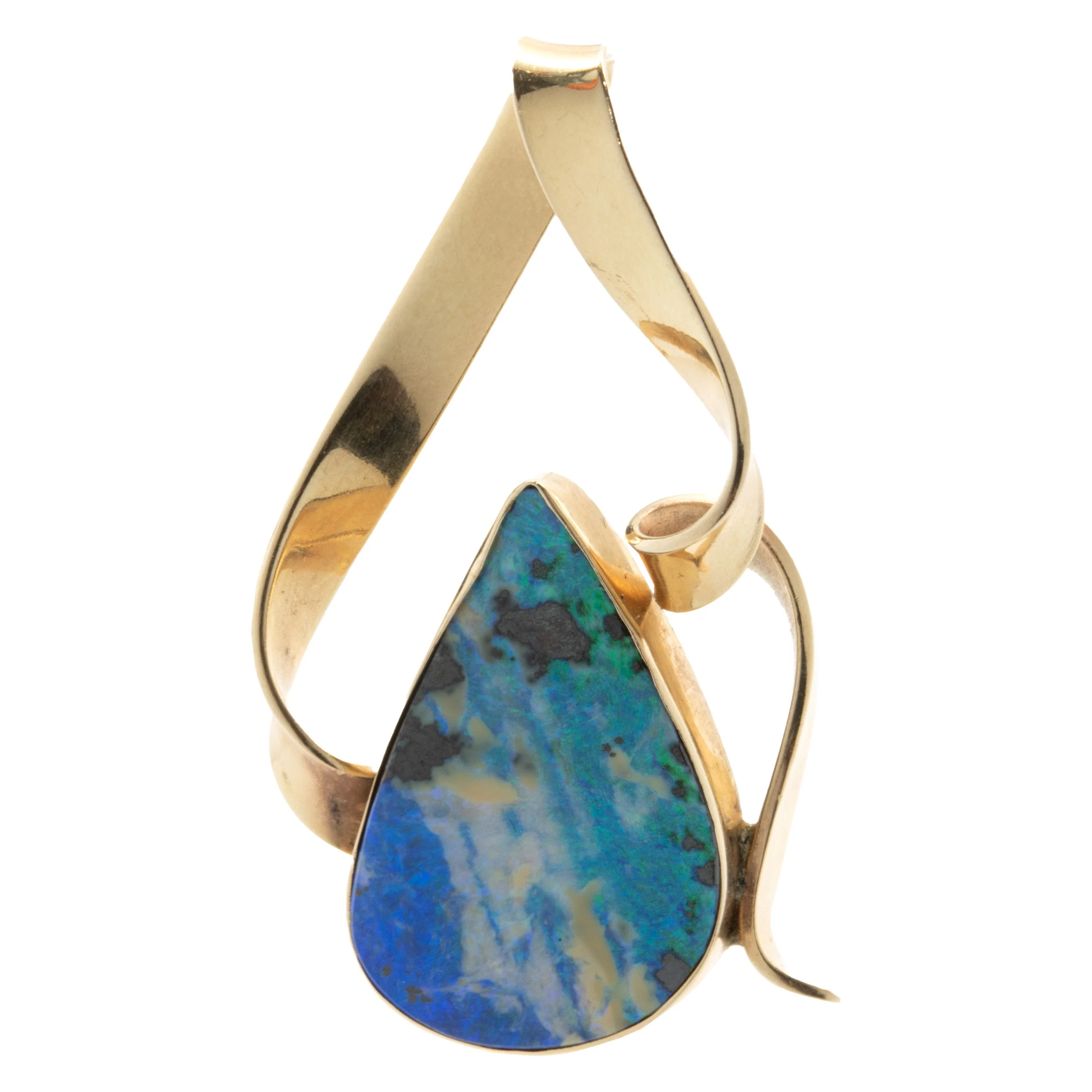 14 Karat Yellow Gold Black Opal Pendant - Image 3