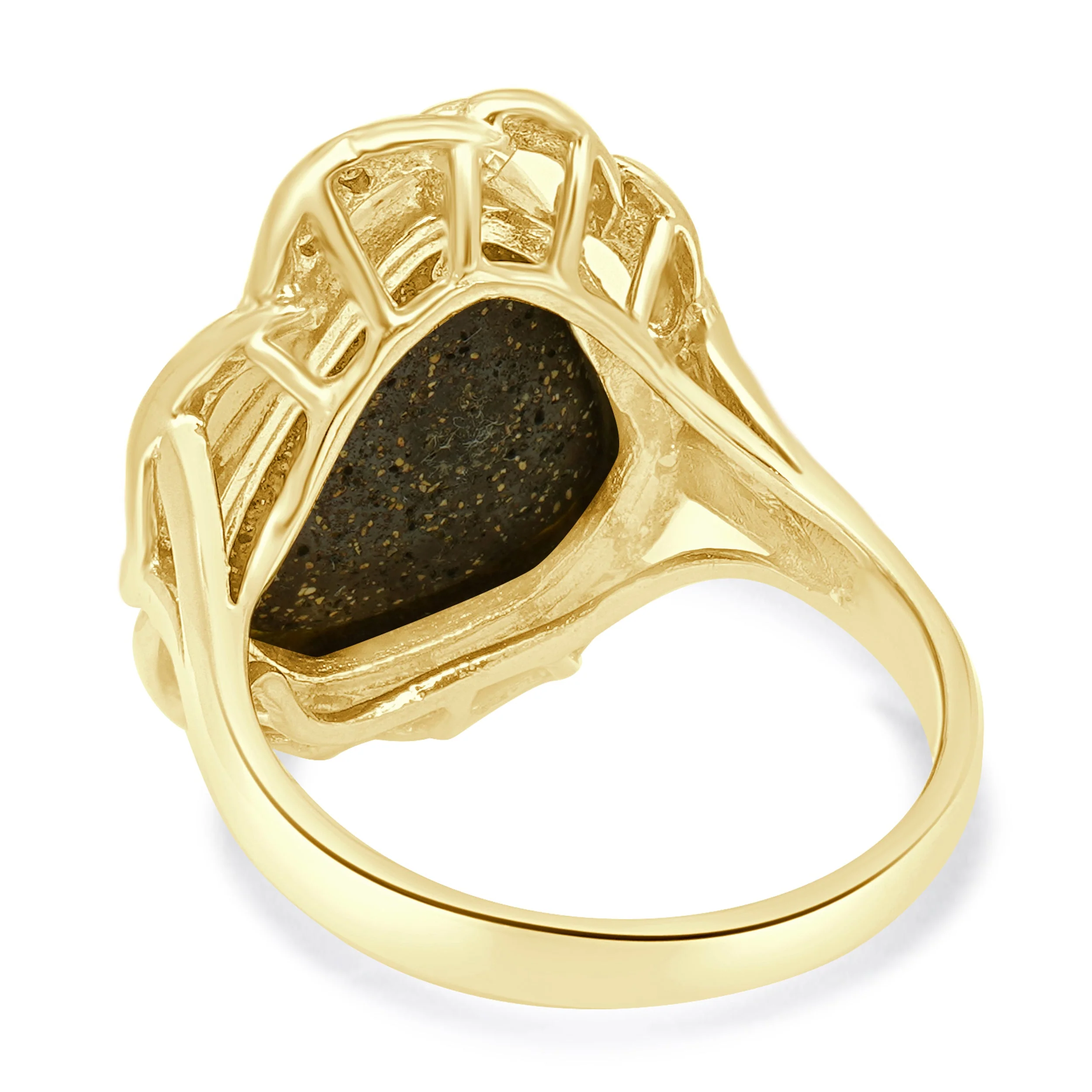 14 Karat Yellow Gold Boulder Opal & Diamond Ring - Image 3