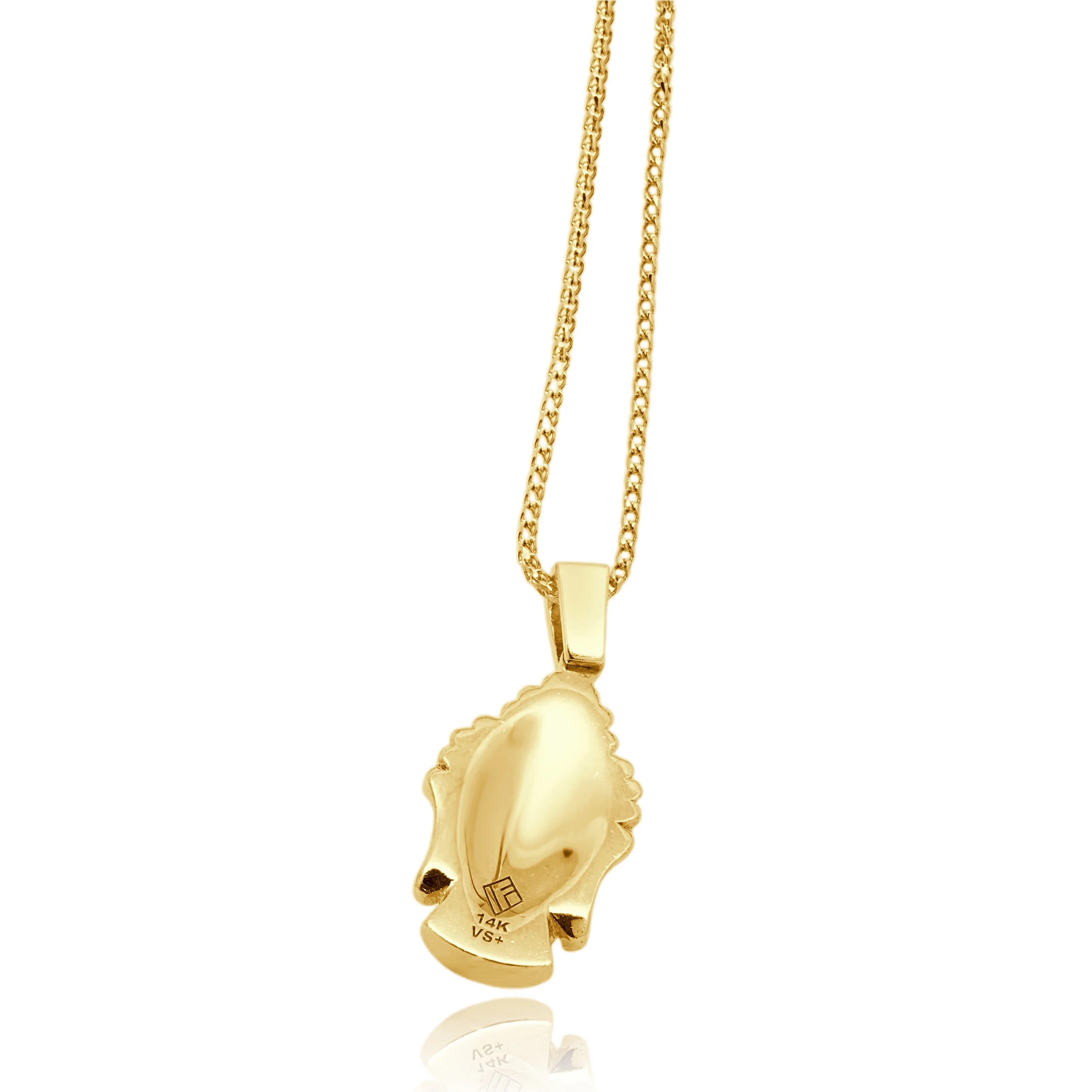 14 Karat Yellow Gold Budda Head Necklace - Image 2