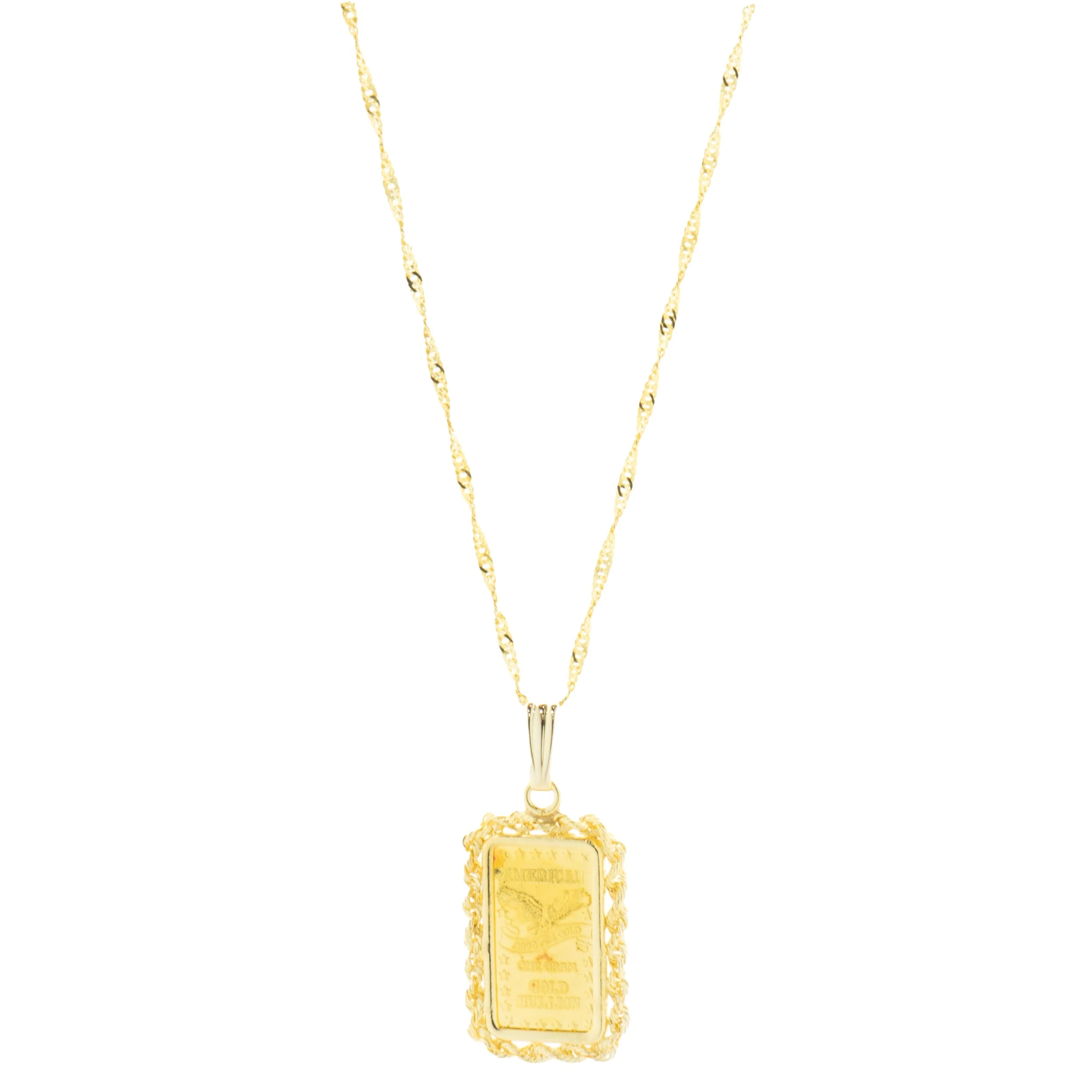 14 Karat Yellow Gold Bullion Pendant