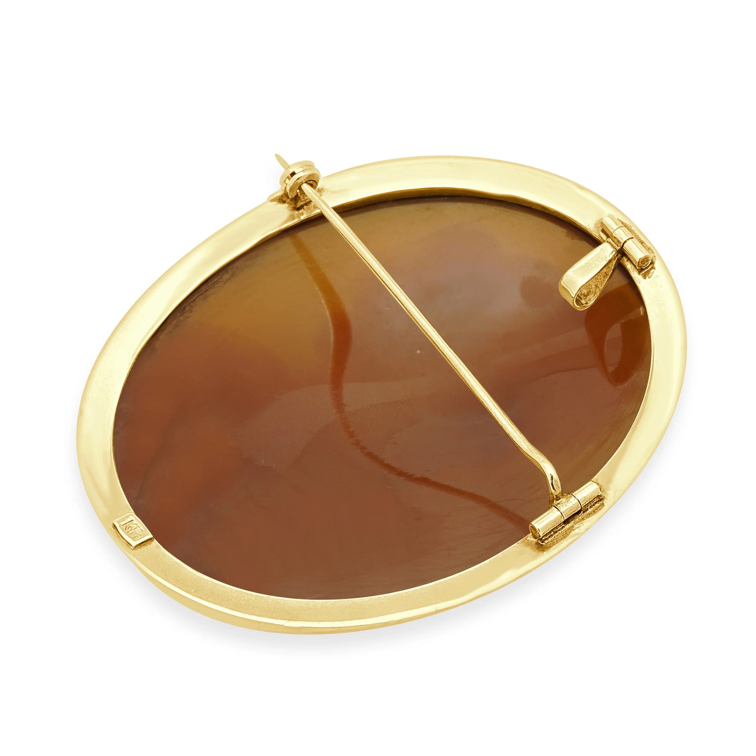14 Karat Yellow Gold Cameo Brooch - Image 3