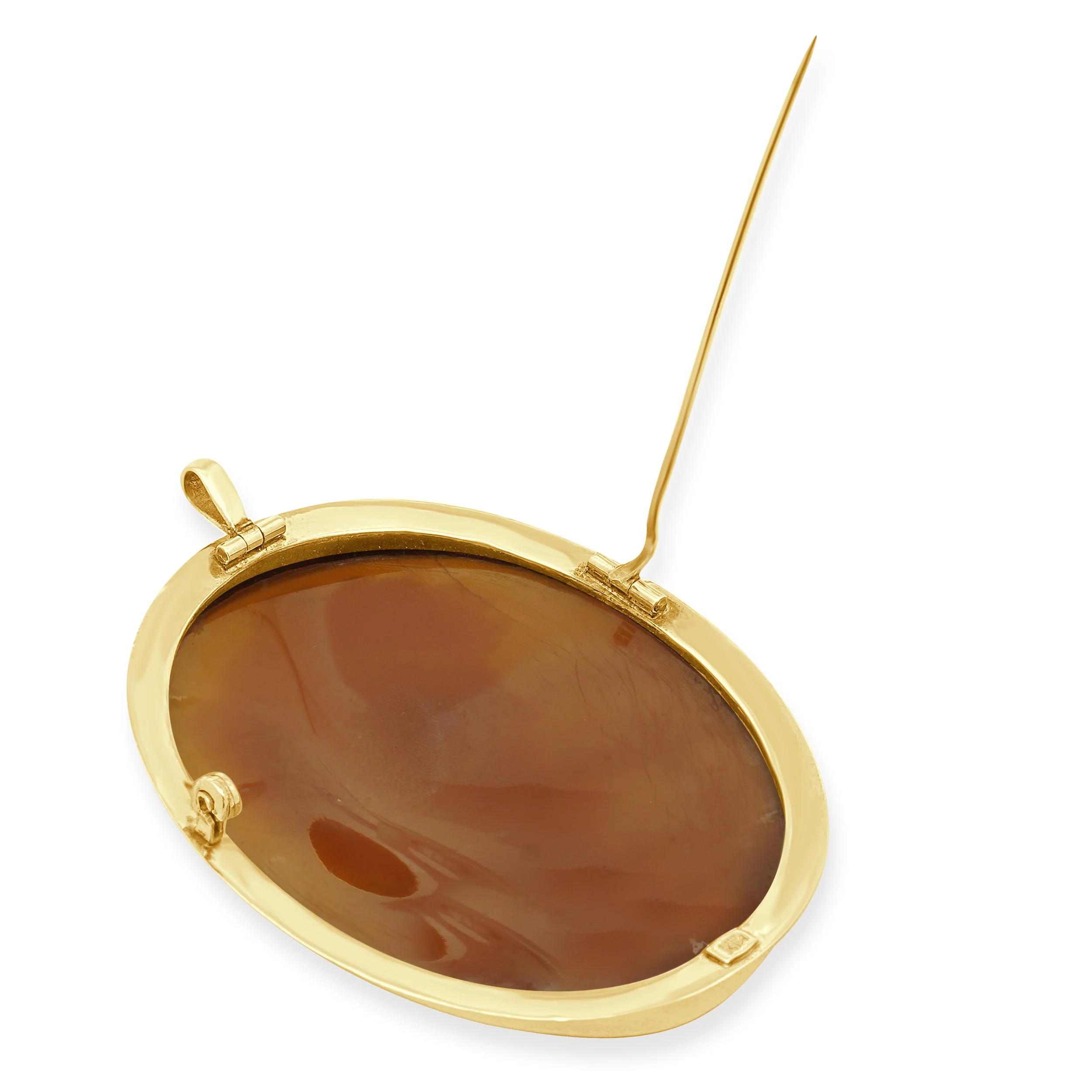 14 Karat Yellow Gold Cameo Brooch - Image 4