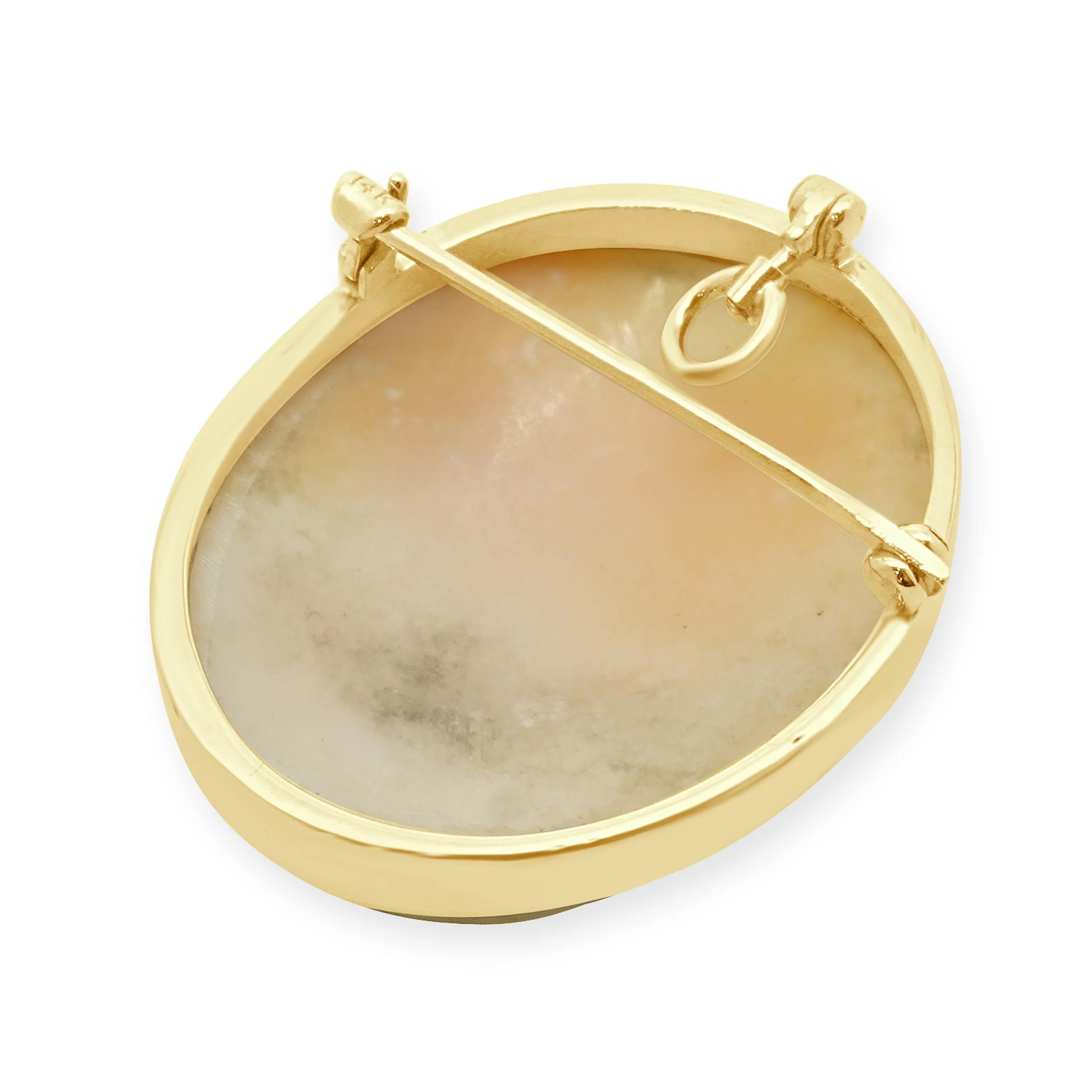14 Karat Yellow Gold Carved Cameo Pin - Image 4