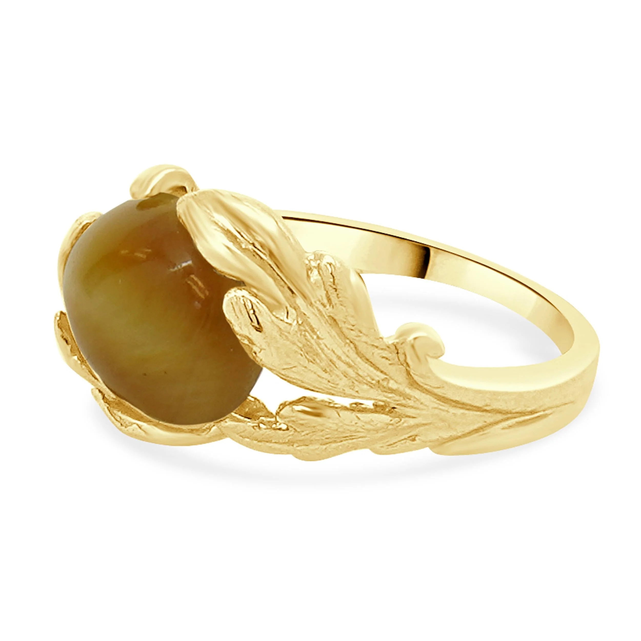 14 Karat Yellow Gold Catseye Foliage Ring - Image 2