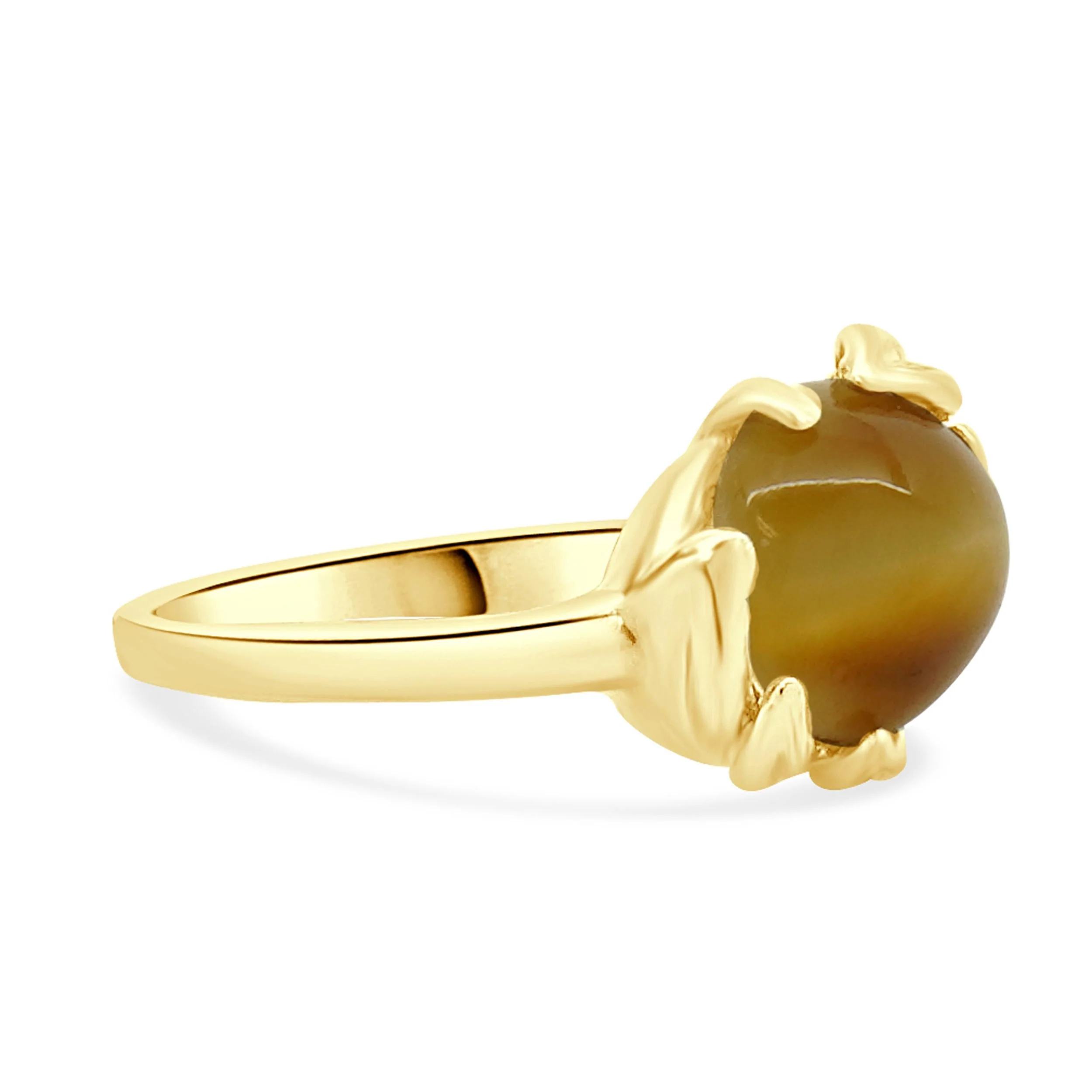 14 Karat Yellow Gold Catseye Foliage Ring - Image 3
