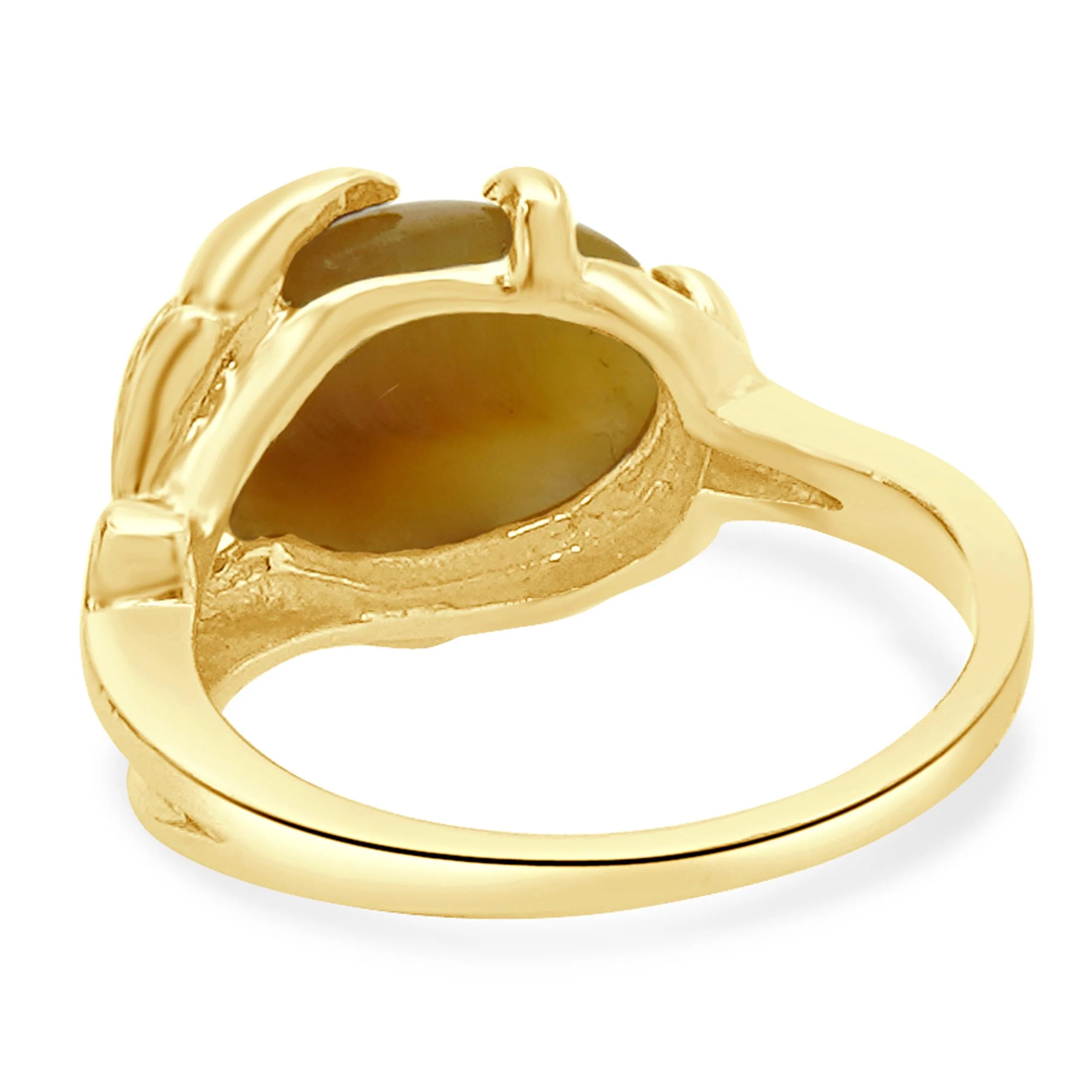 14 Karat Yellow Gold Catseye Foliage Ring - Image 4