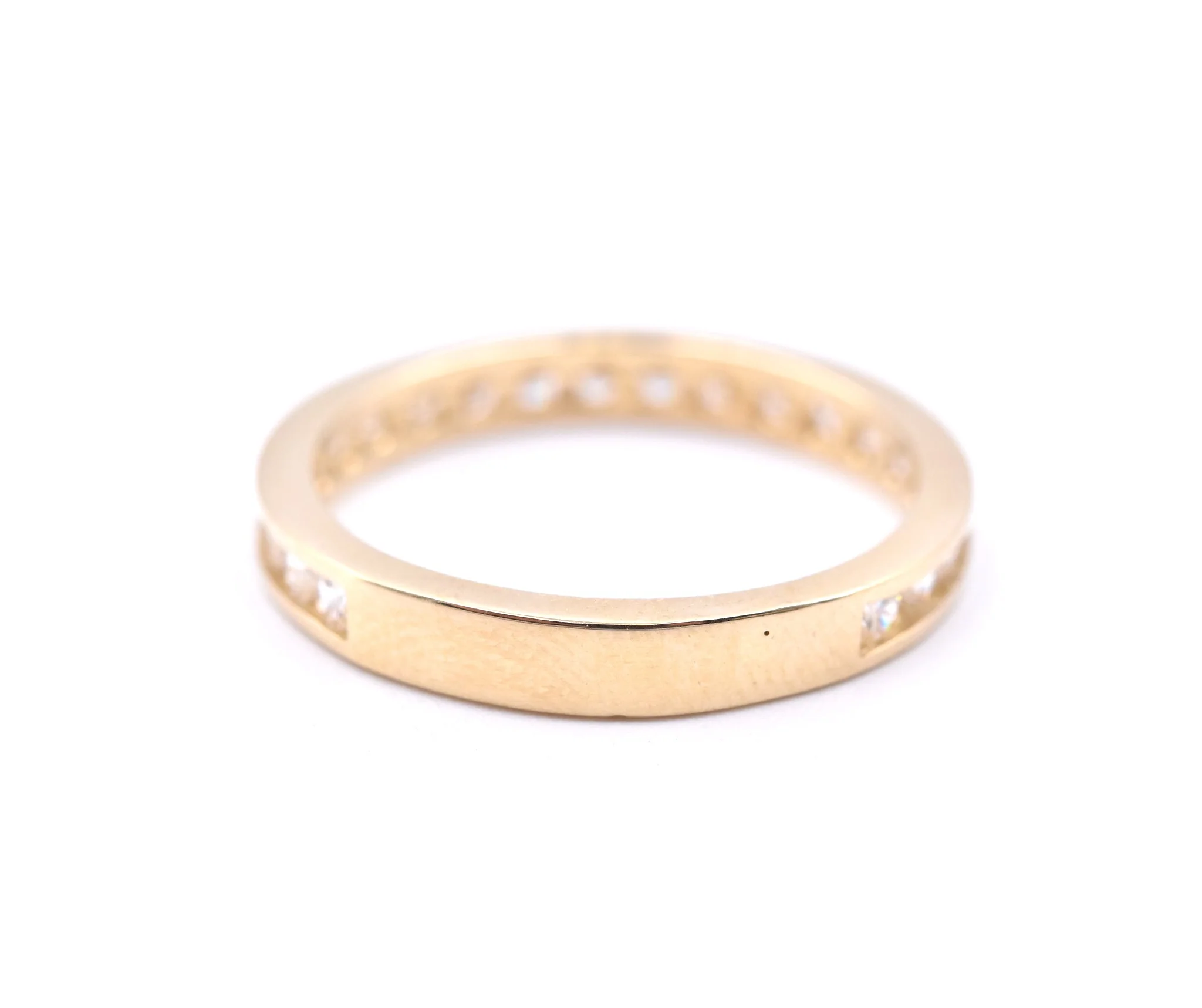 14 Karat Yellow Gold Channel Set Diamond Band - Image 3