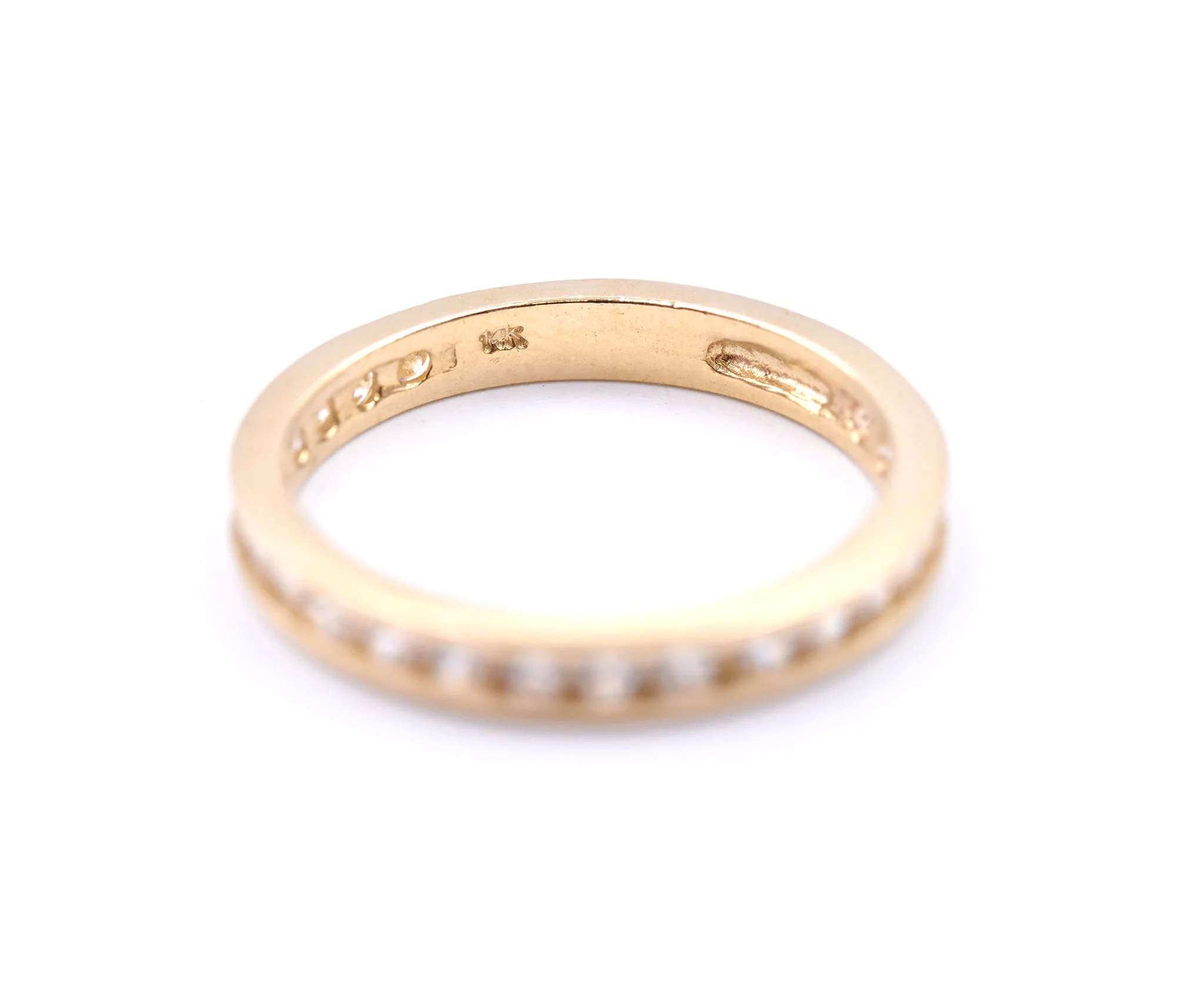 14 Karat Yellow Gold Channel Set Diamond Band - Image 4