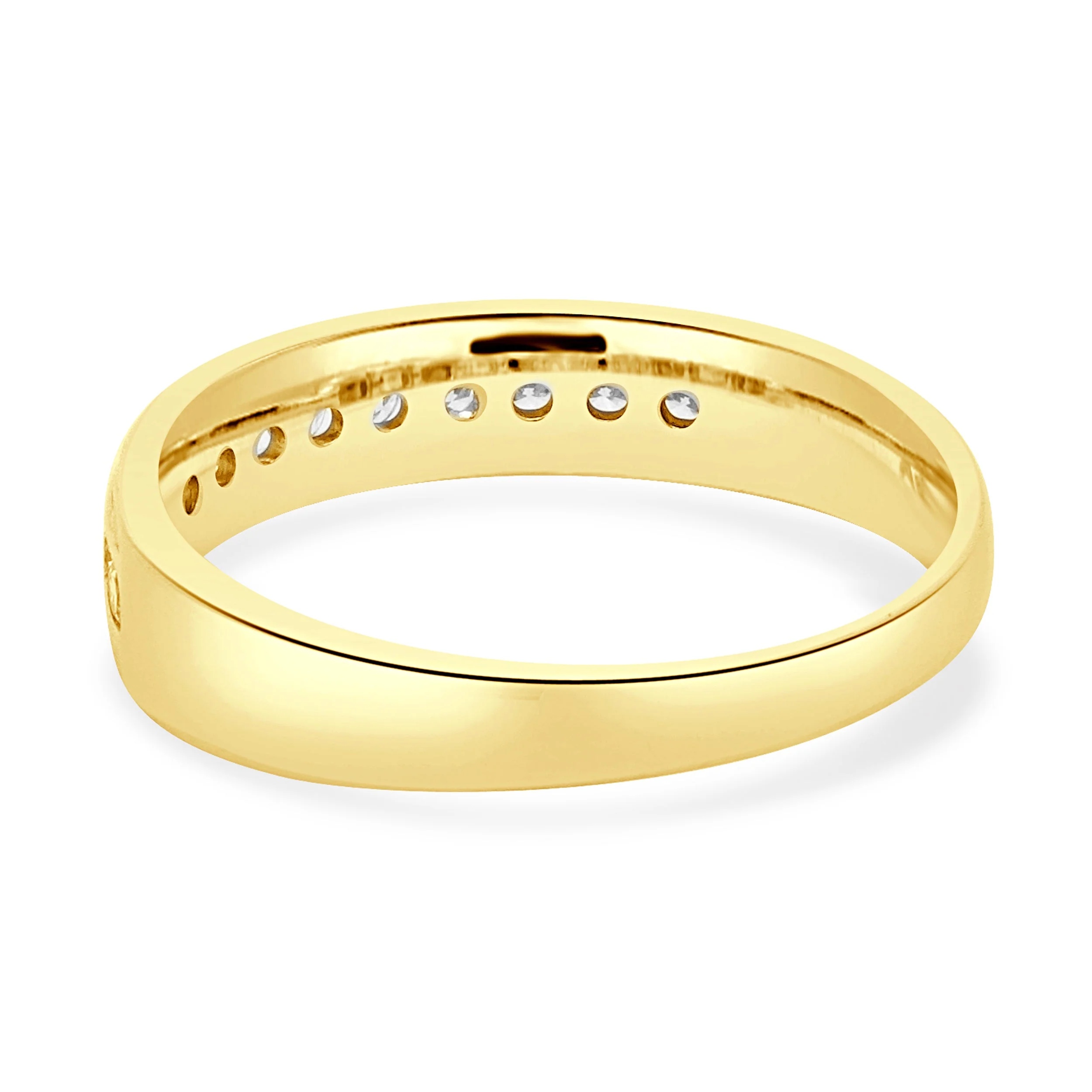 14 Karat Yellow Gold Channel Set Round Diamond band - Image 3