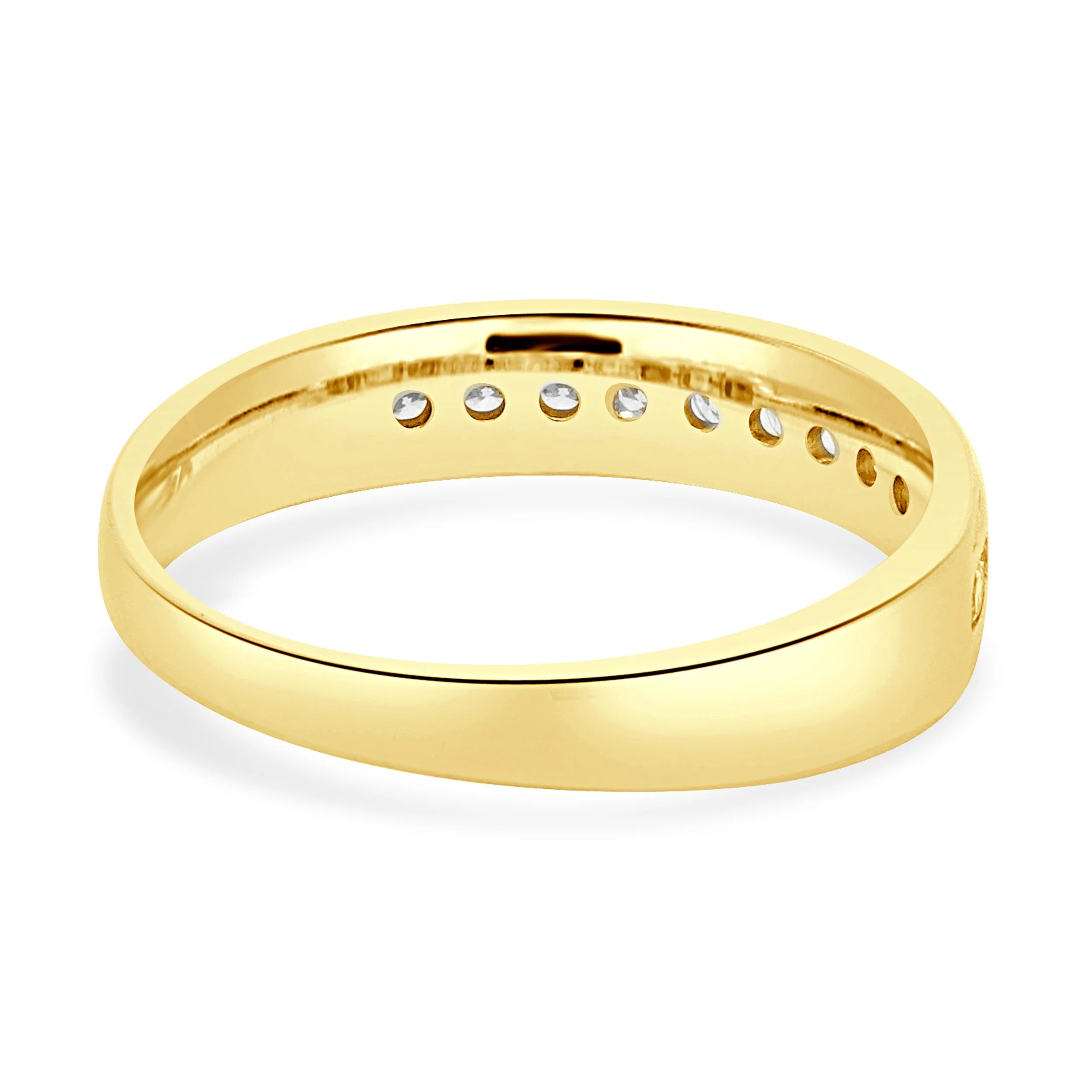14 Karat Yellow Gold Channel Set Round Diamond band - Image 4