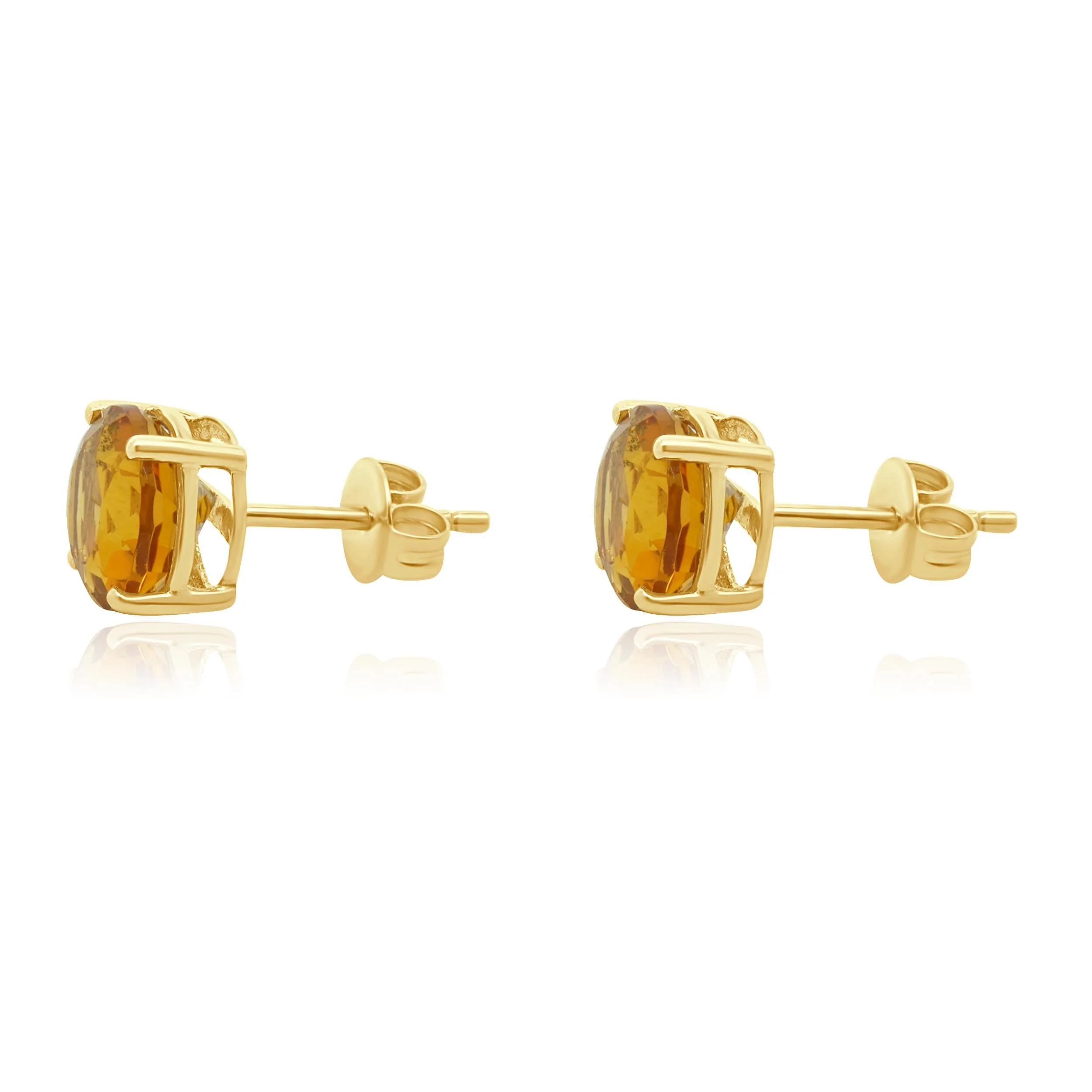 14 Karat Yellow Gold Citrine Stud Earrings - Image 2