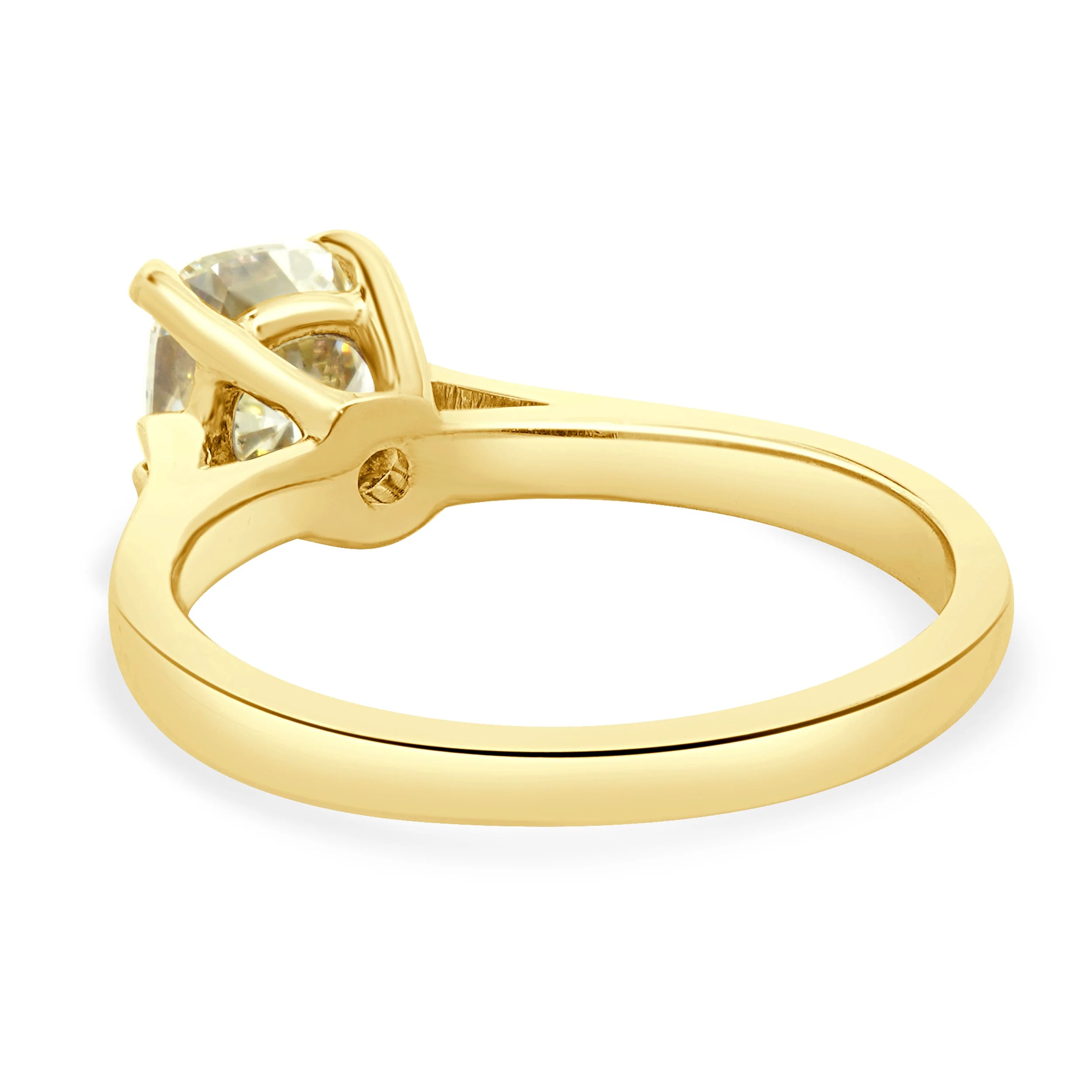14 Karat Yellow Gold Cushion Cut Diamond Engagement Ring - Image 3