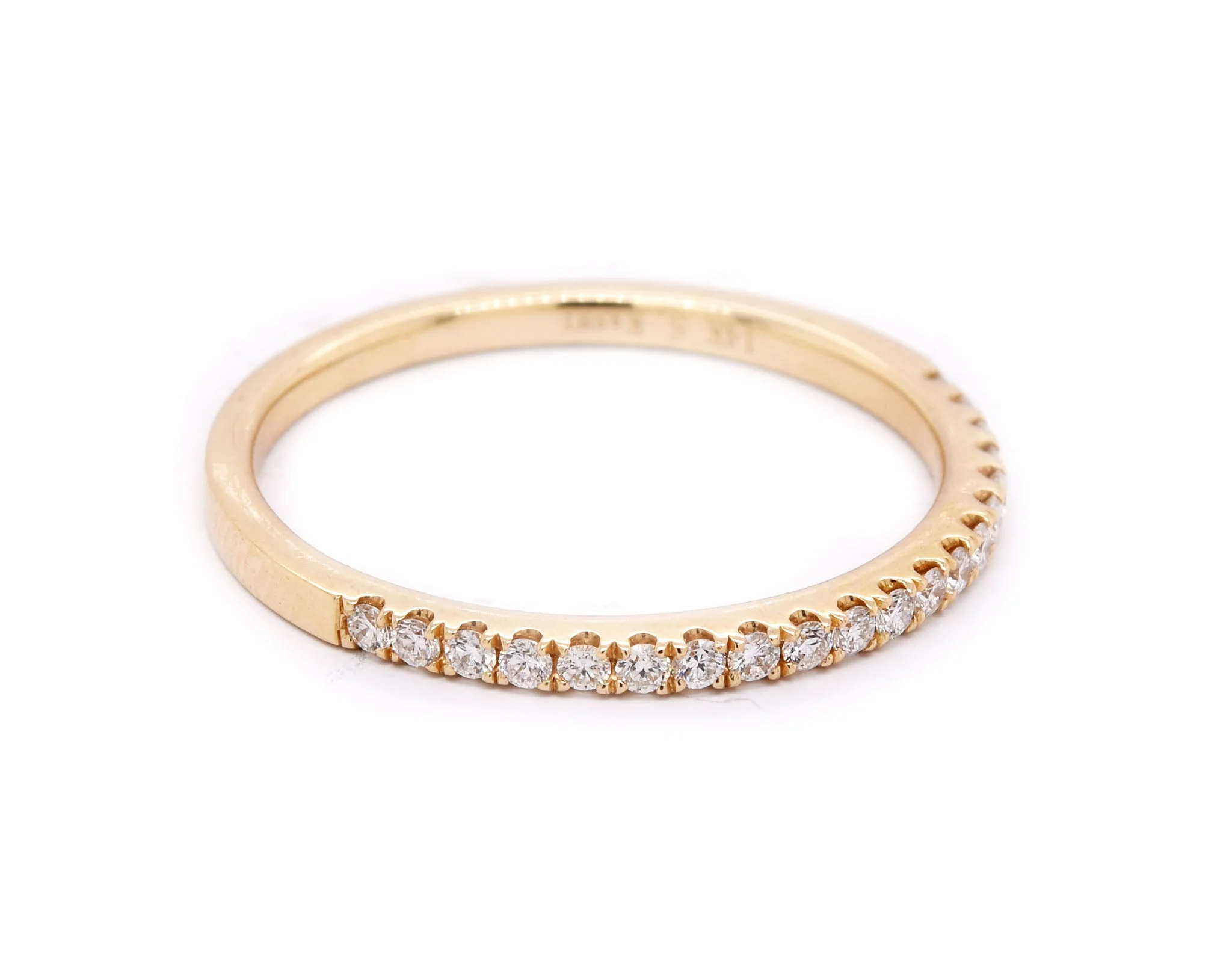 14 Karat Yellow Gold Diamond Band - Image 2