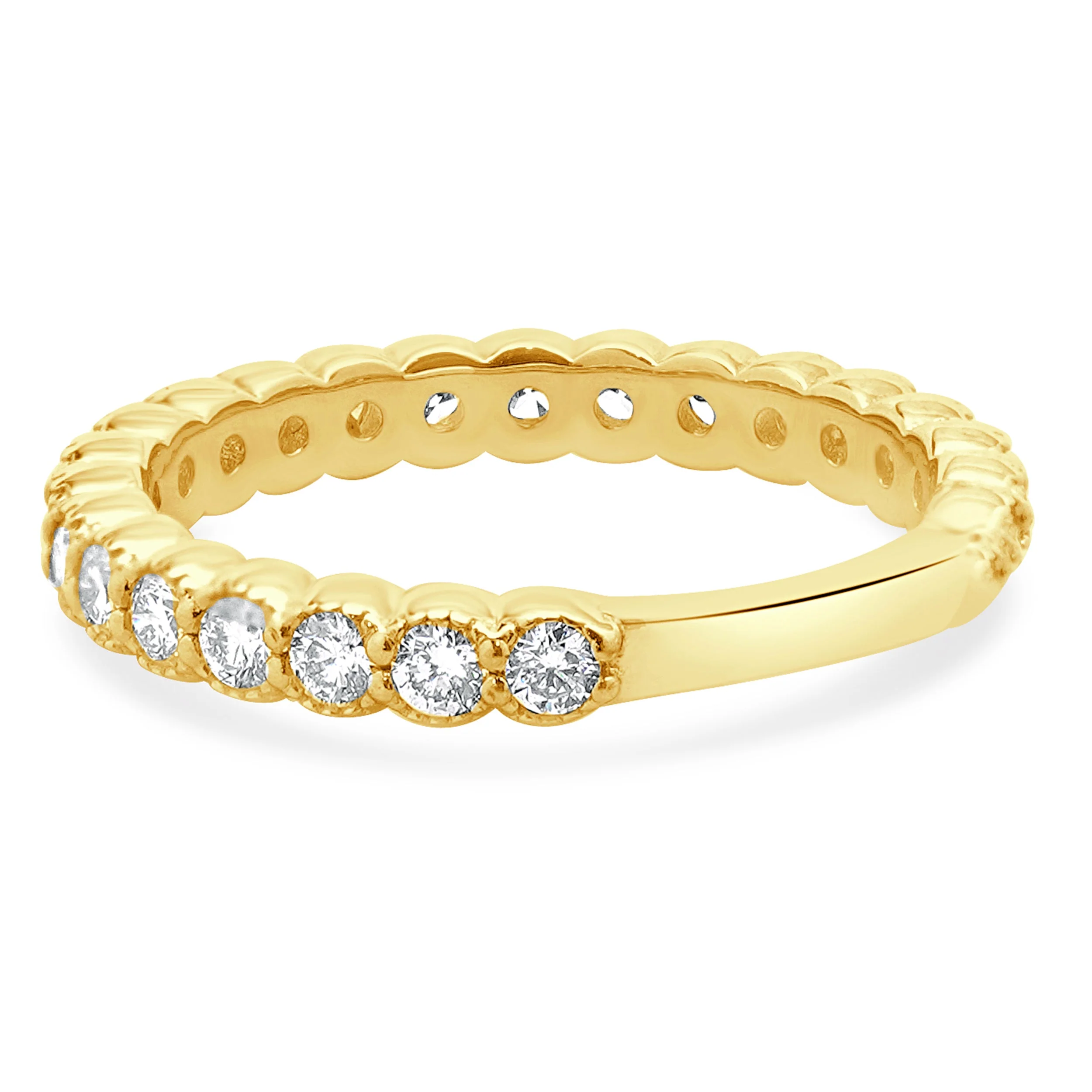 14 Karat Yellow Gold Diamond Band - Image 3