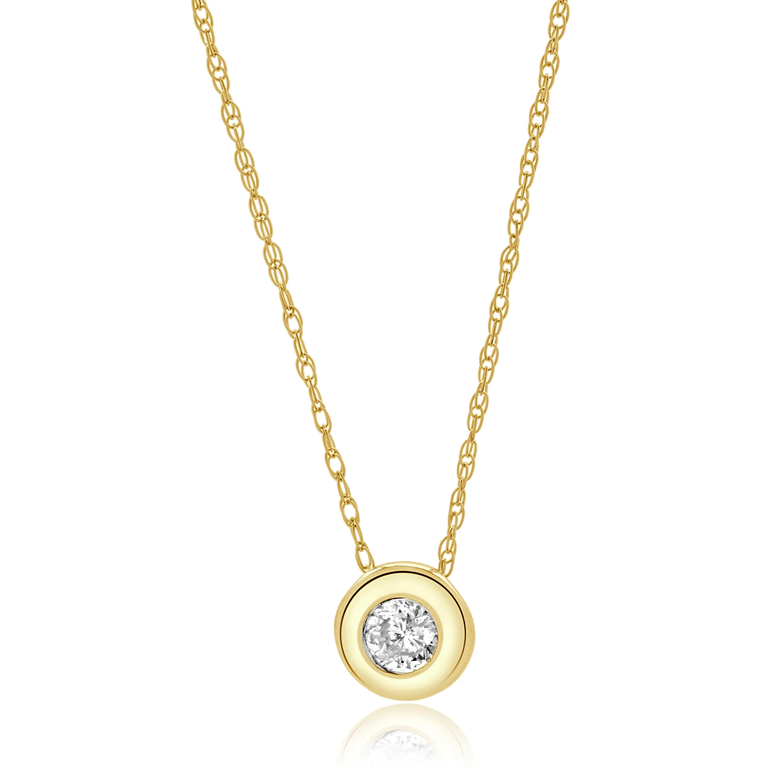 14 Karat Yellow Gold Diamond Bezel Set Necklace - Image 2