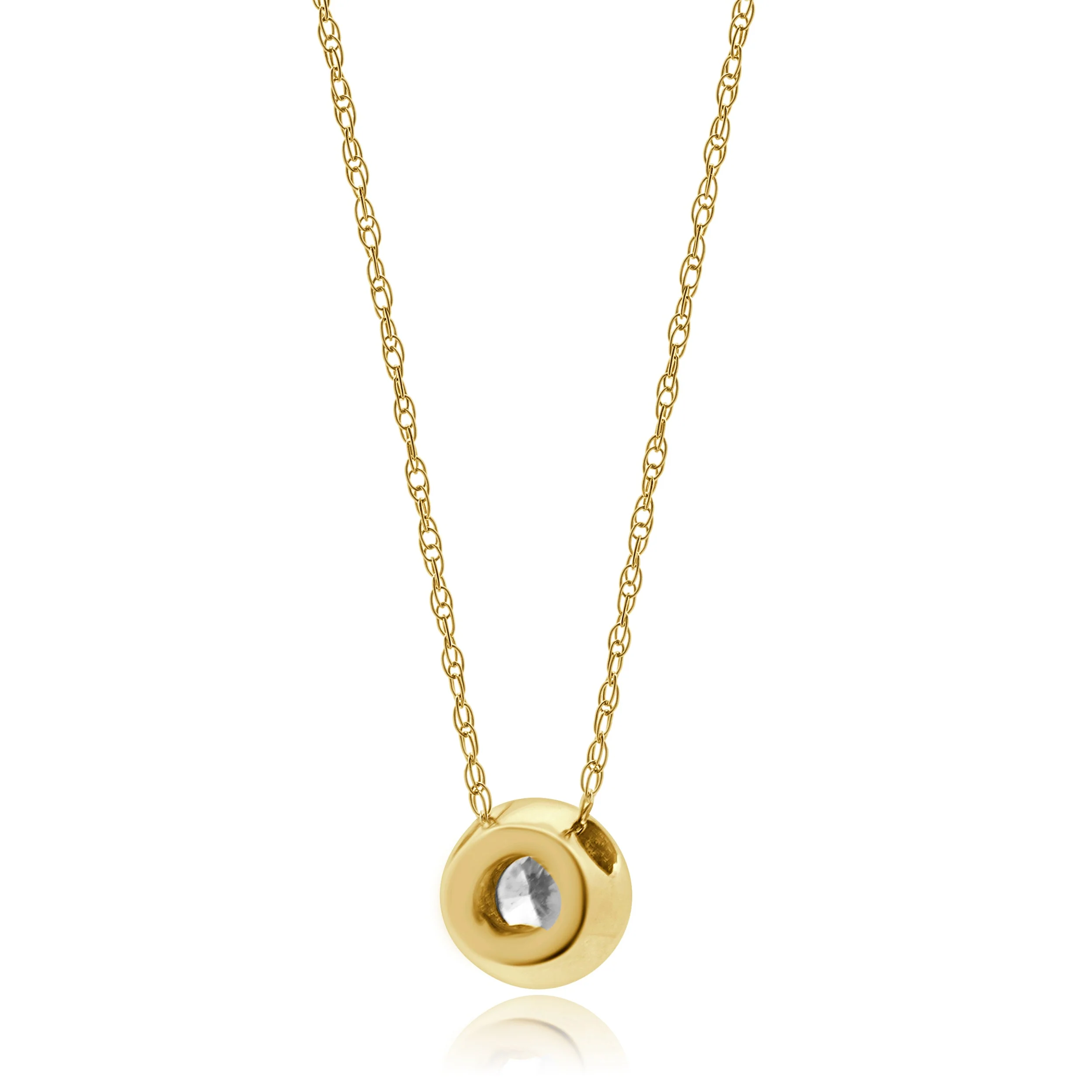 14 Karat Yellow Gold Diamond Bezel Set Necklace - Image 3
