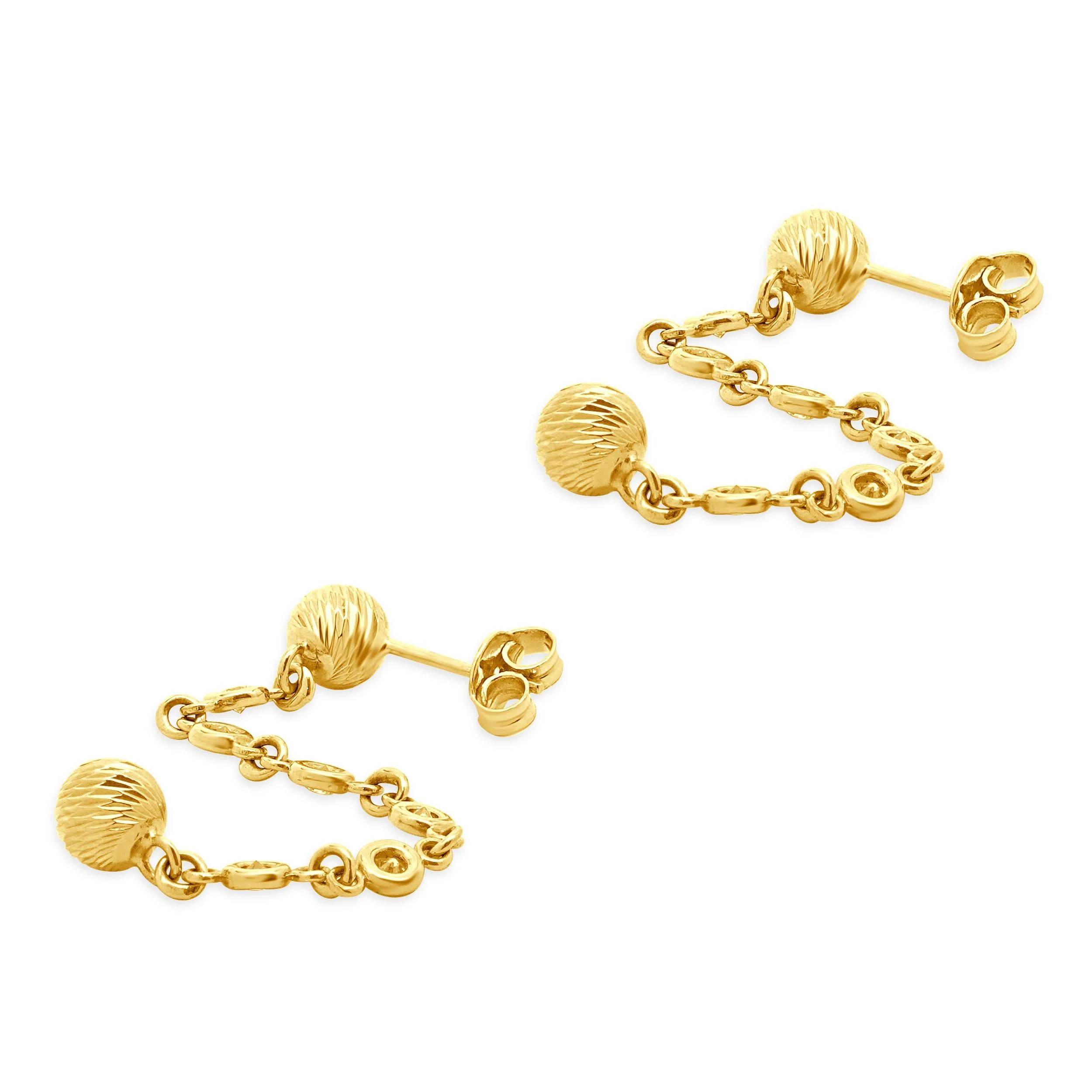 14 Karat Yellow Gold Diamond By The Yard Drop Earrings - Image 4