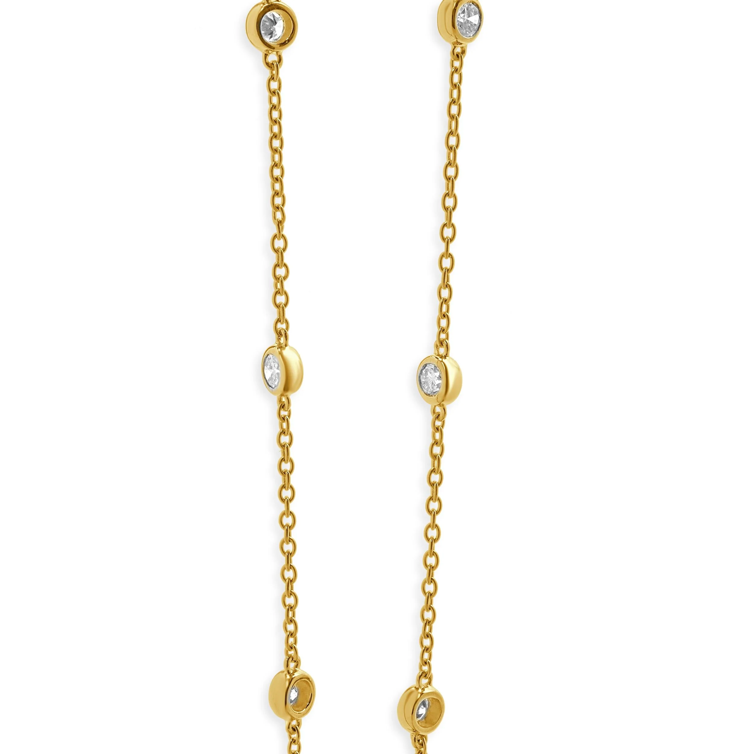 14 Karat Yellow Gold Diamond By The Yard Necklace - Image 2