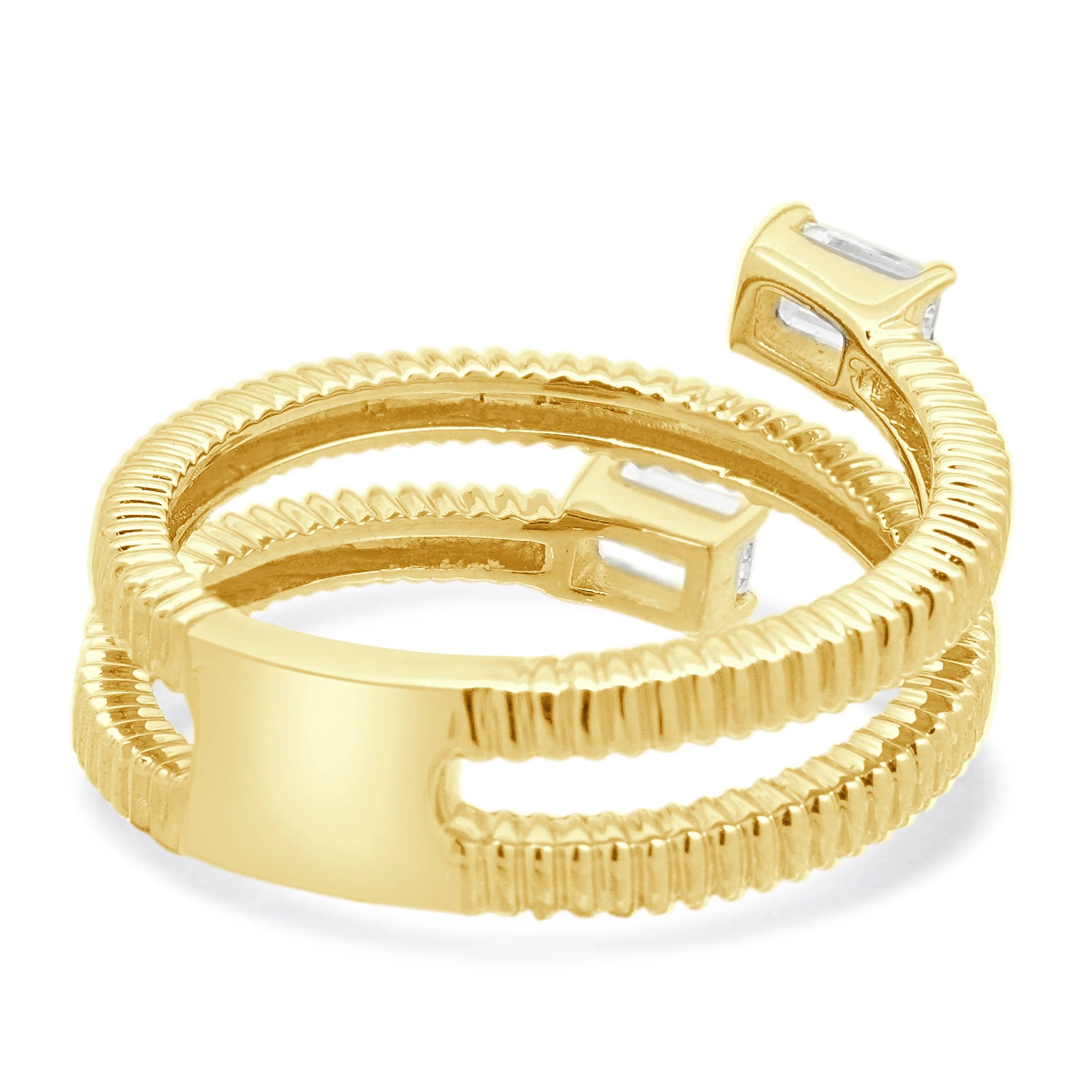 14 Karat Yellow Gold Diamond Bypass Ring - Image 3