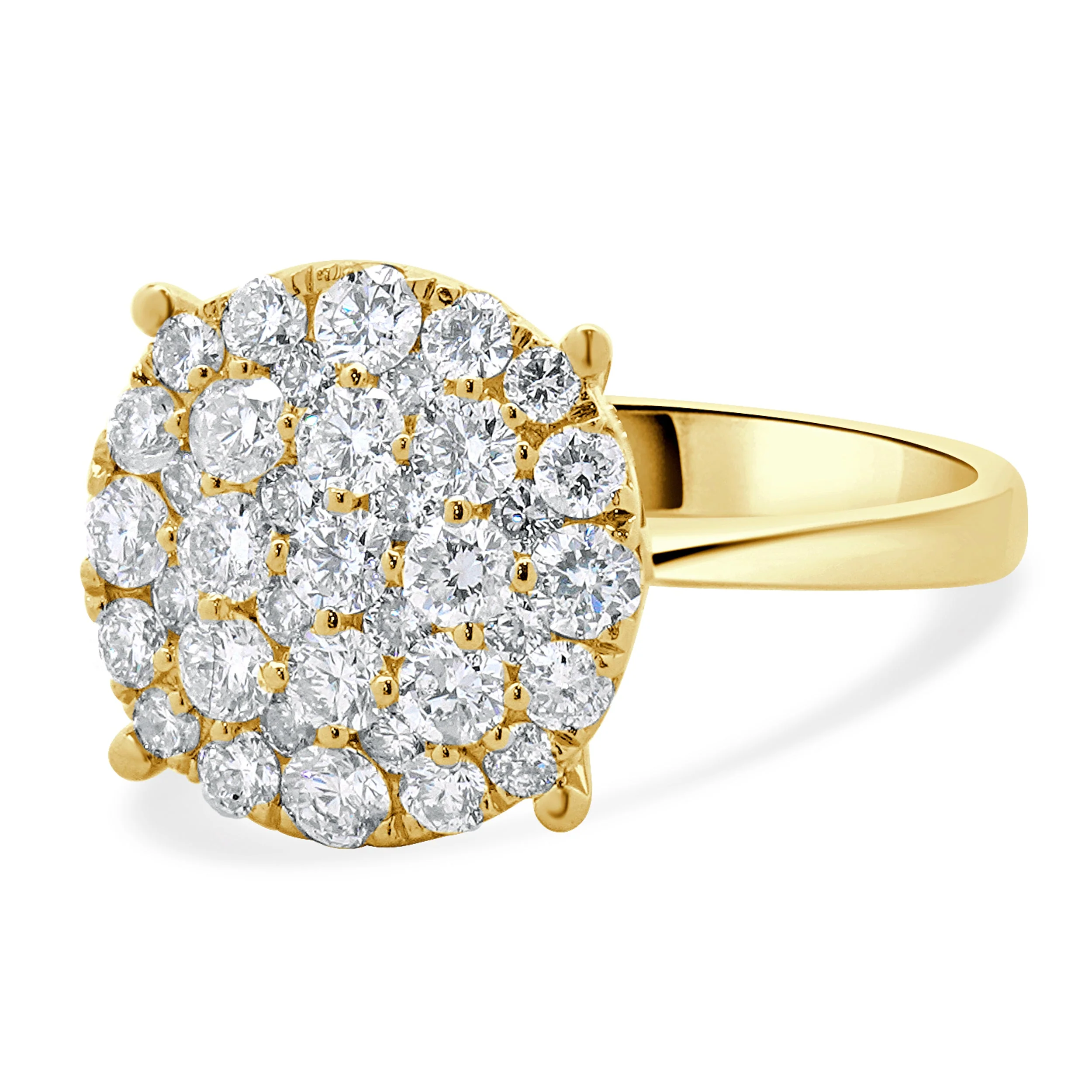 14 Karat Yellow Gold Diamond Cluster Engagement Ring - Image 2