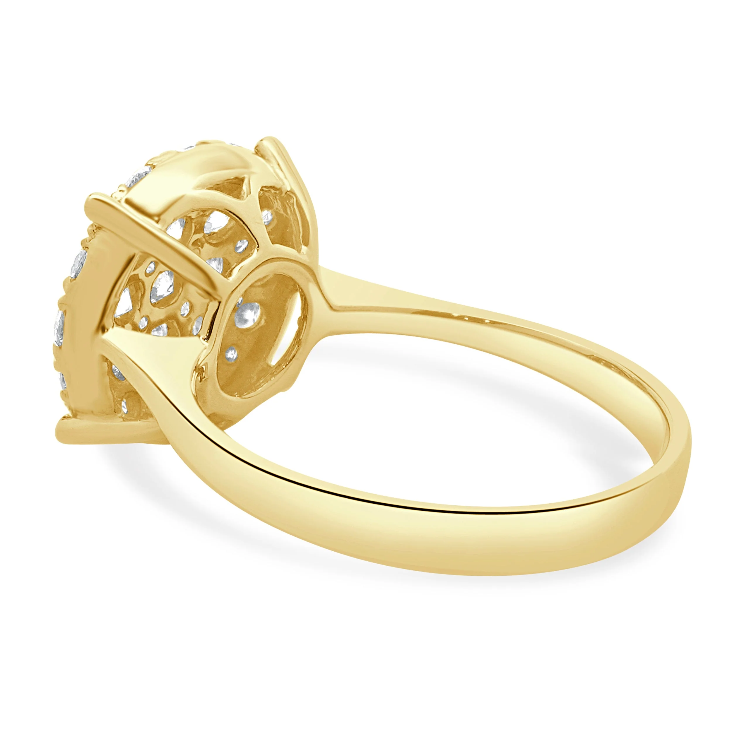 14 Karat Yellow Gold Diamond Cluster Engagement Ring - Image 3