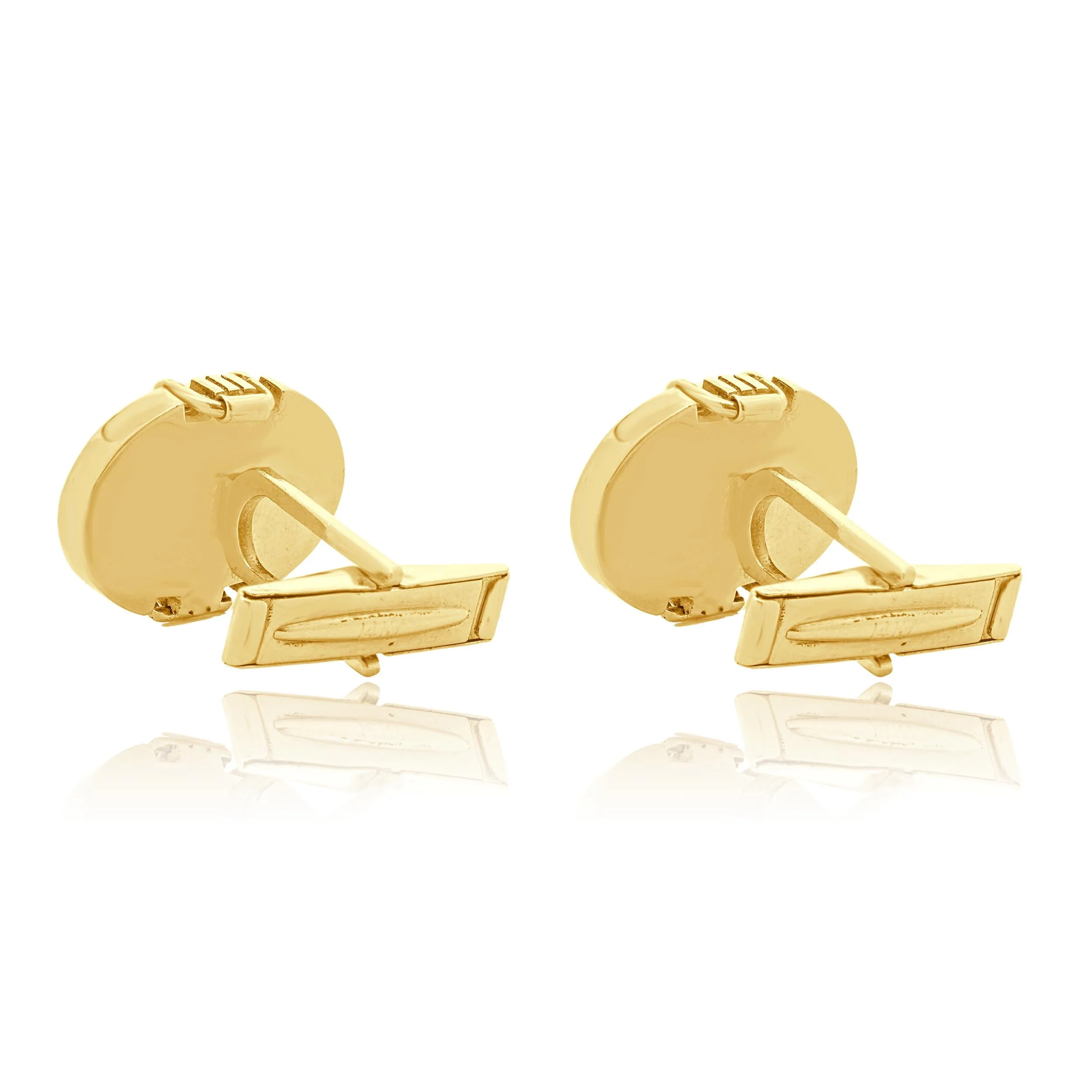 14 Karat Yellow Gold Diamond Cufflinks - Image 2
