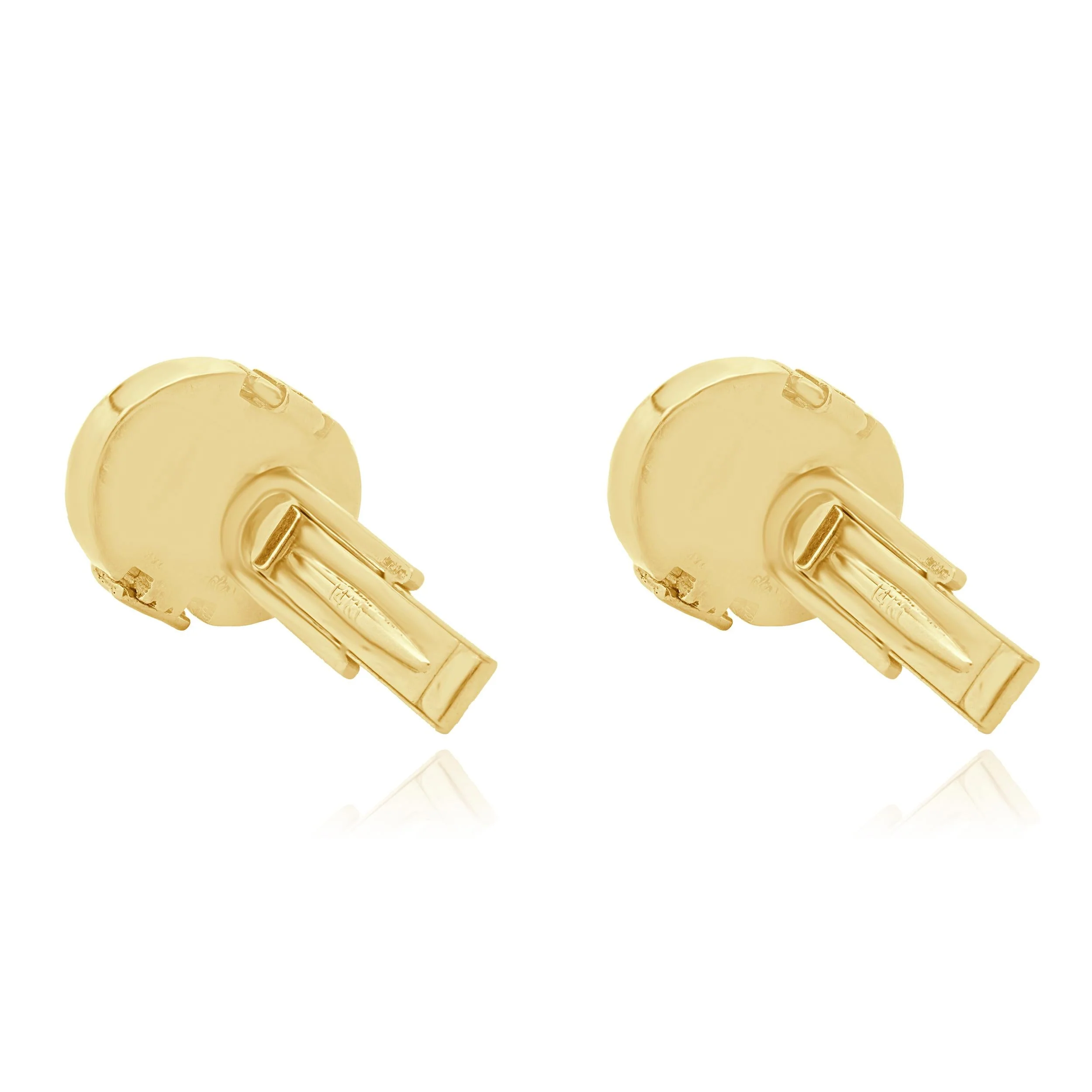14 Karat Yellow Gold Diamond Cufflinks - Image 3