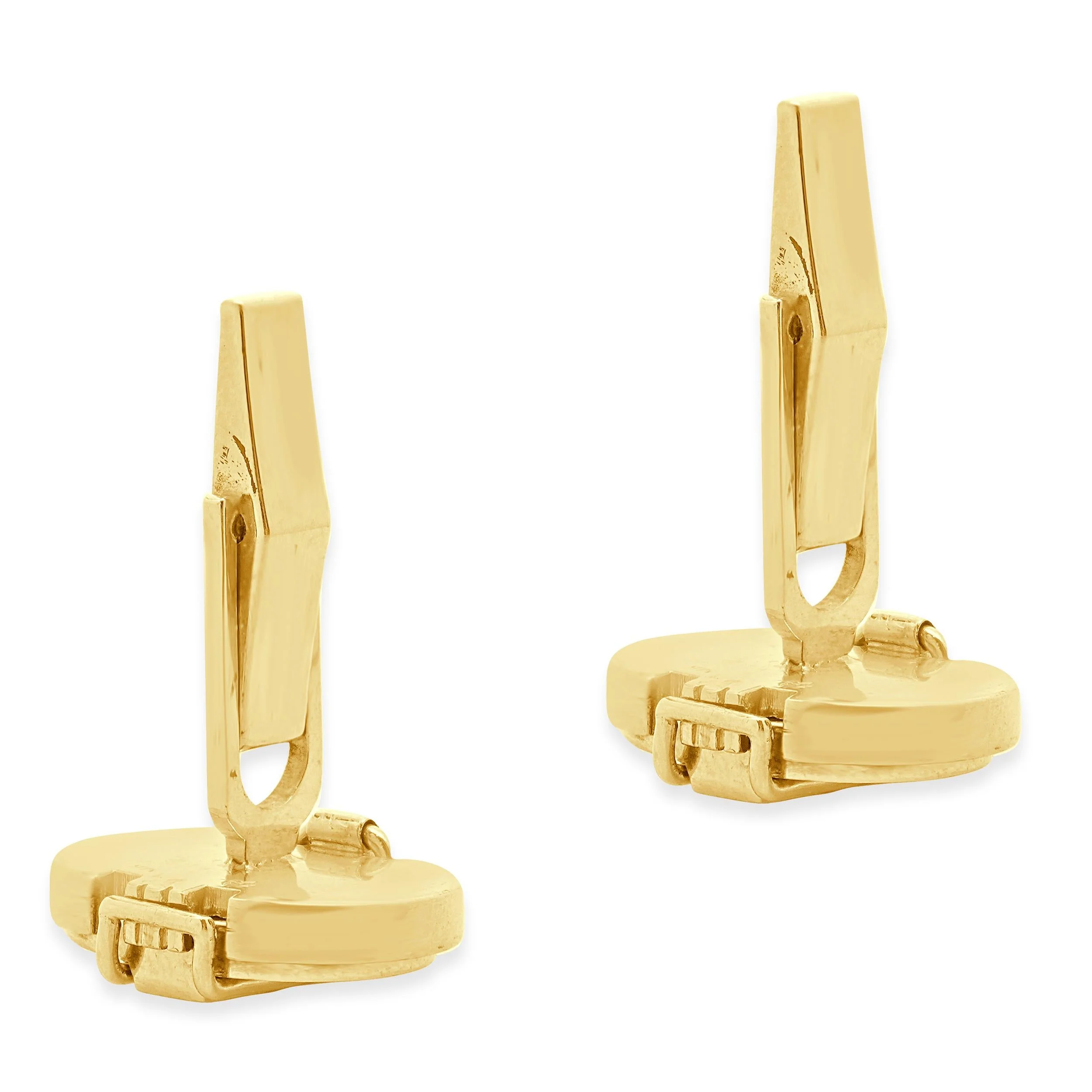 14 Karat Yellow Gold Diamond Cufflinks - Image 4