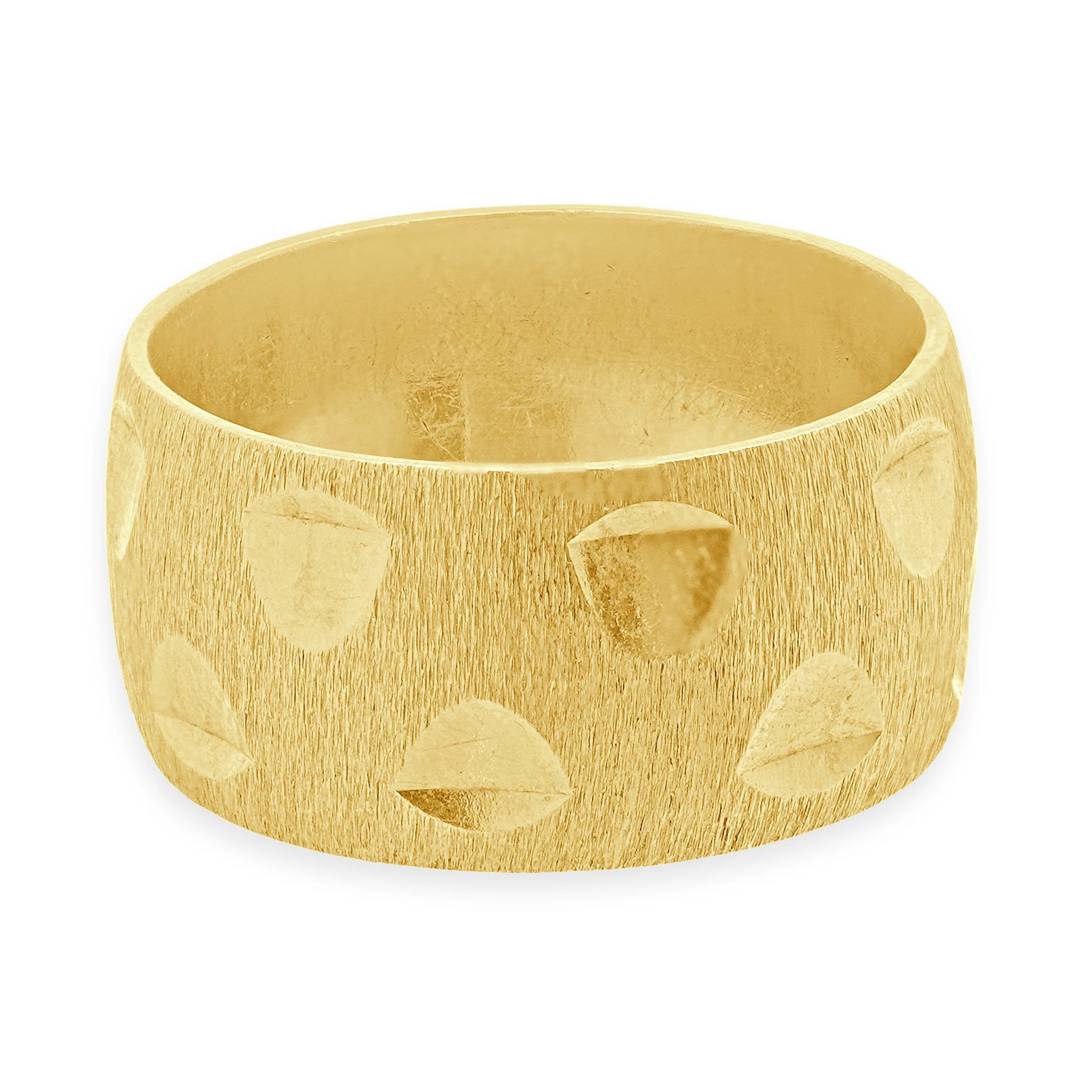 14 Karat Yellow Gold Diamond Cut Ring