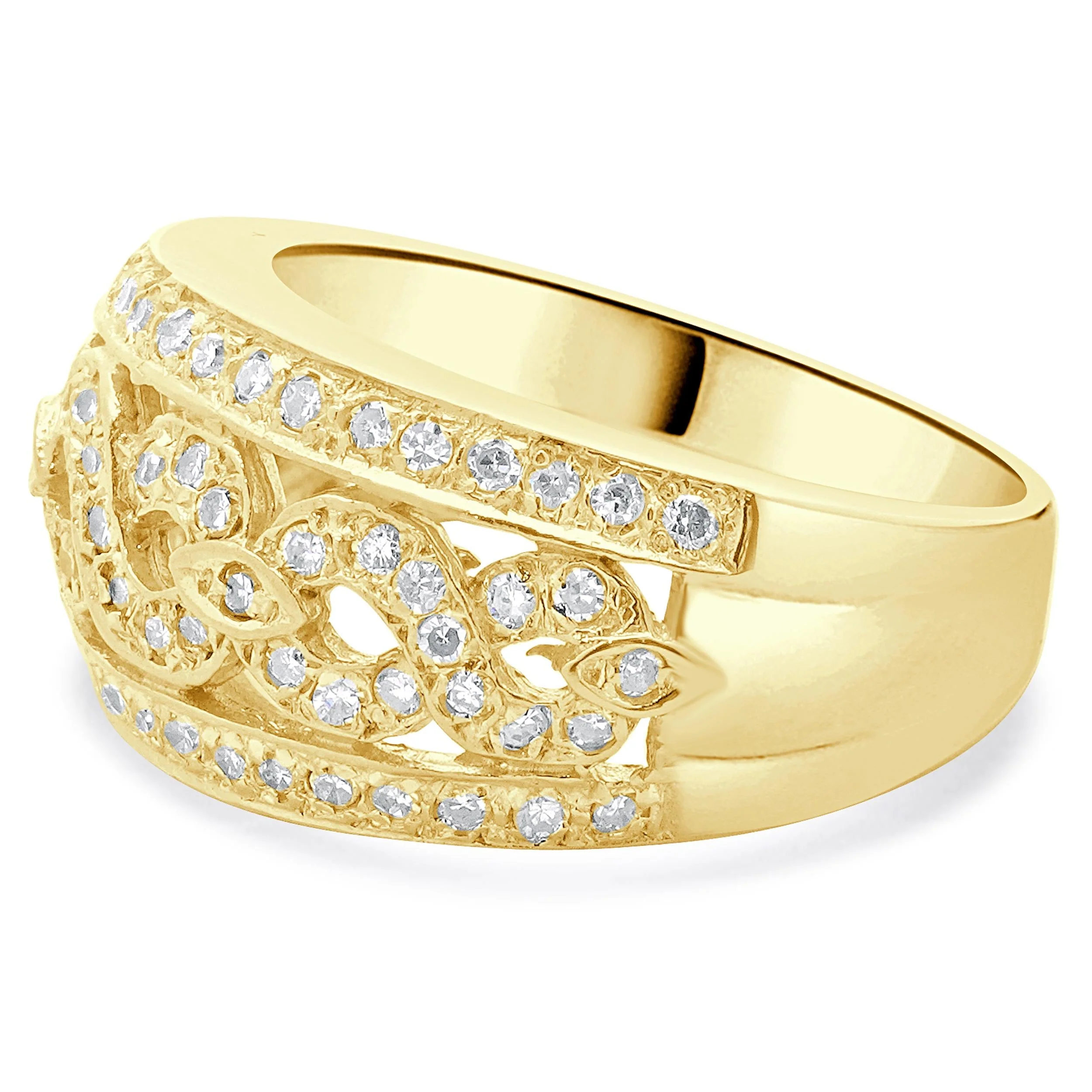 14 Karat Yellow Gold Diamond Figure 8 Ring - Image 2