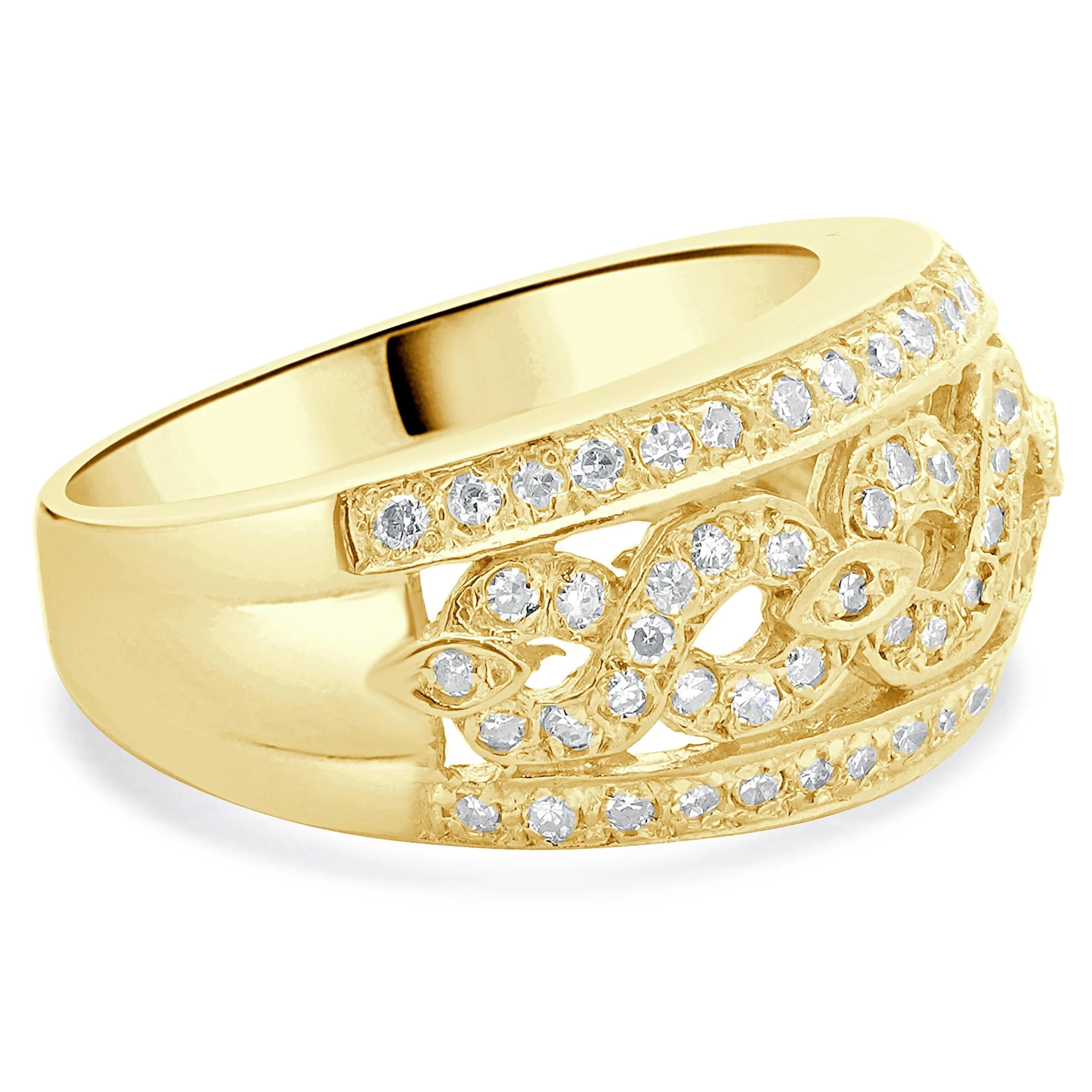 14 Karat Yellow Gold Diamond Figure 8 Ring - Image 3
