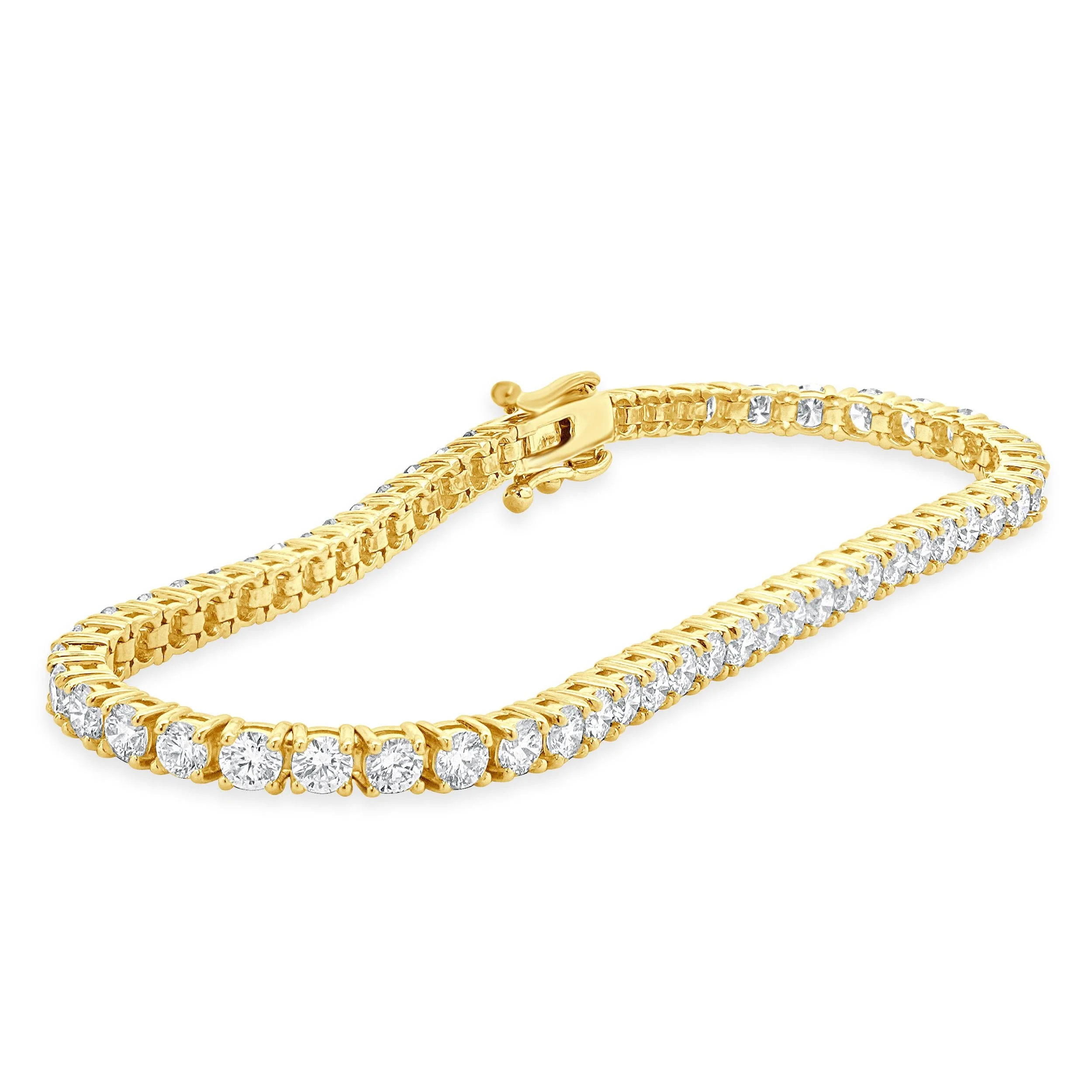 14 Karat Yellow Gold Diamond Inline Tennis Bracelet - Image 2