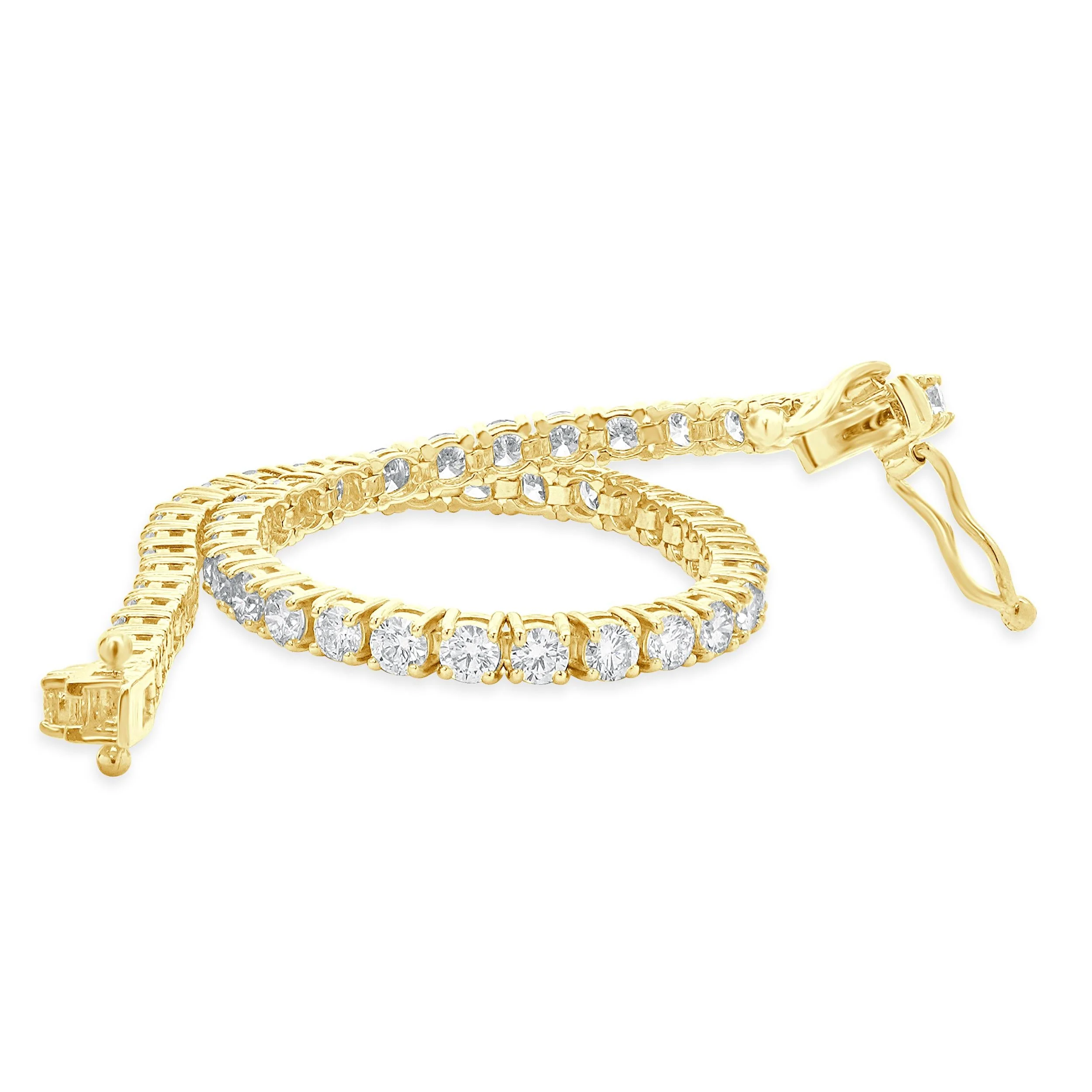 14 Karat Yellow Gold Diamond Inline Tennis Bracelet - Image 3