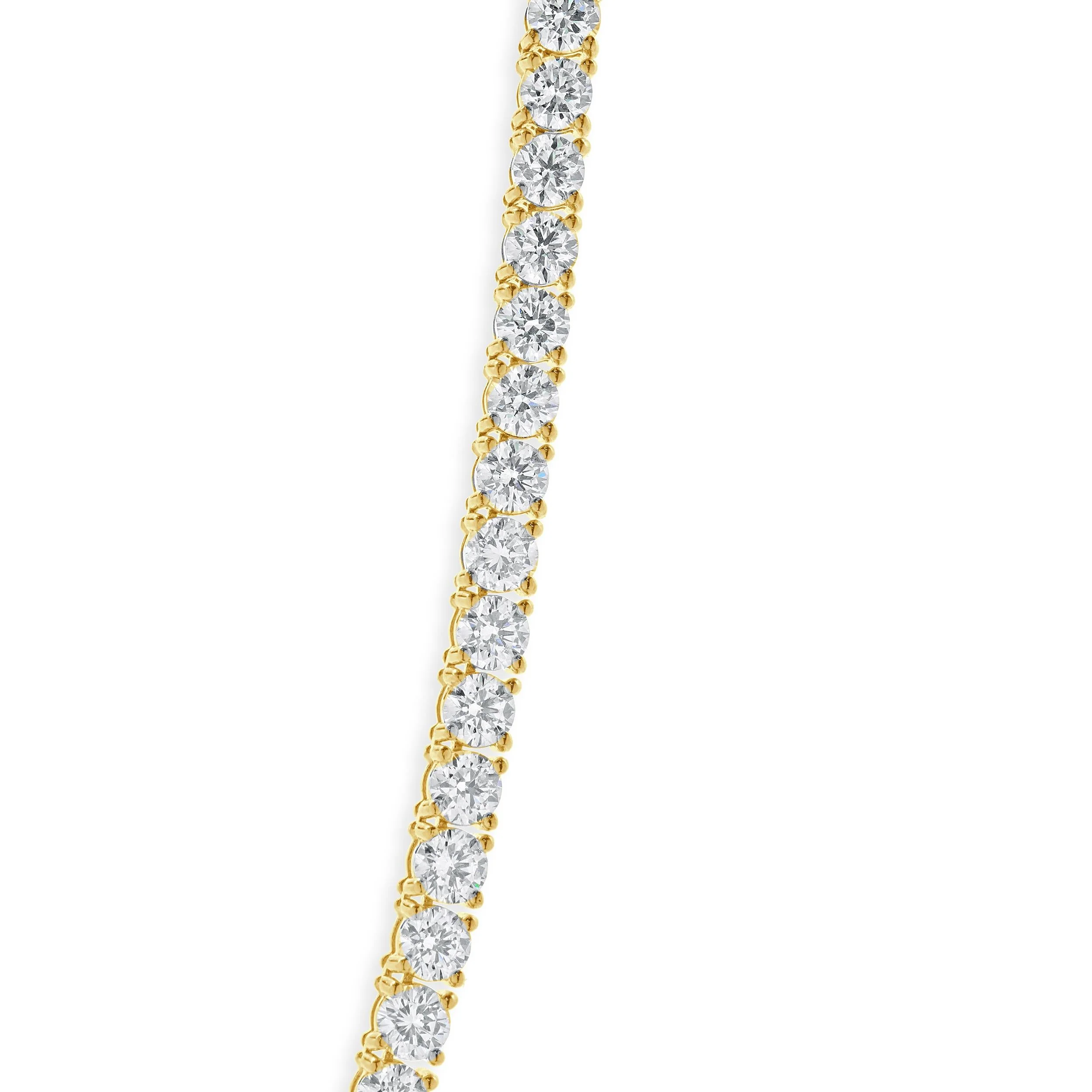 14 Karat Yellow Gold Diamond Inline Tennis Necklace - Image 2