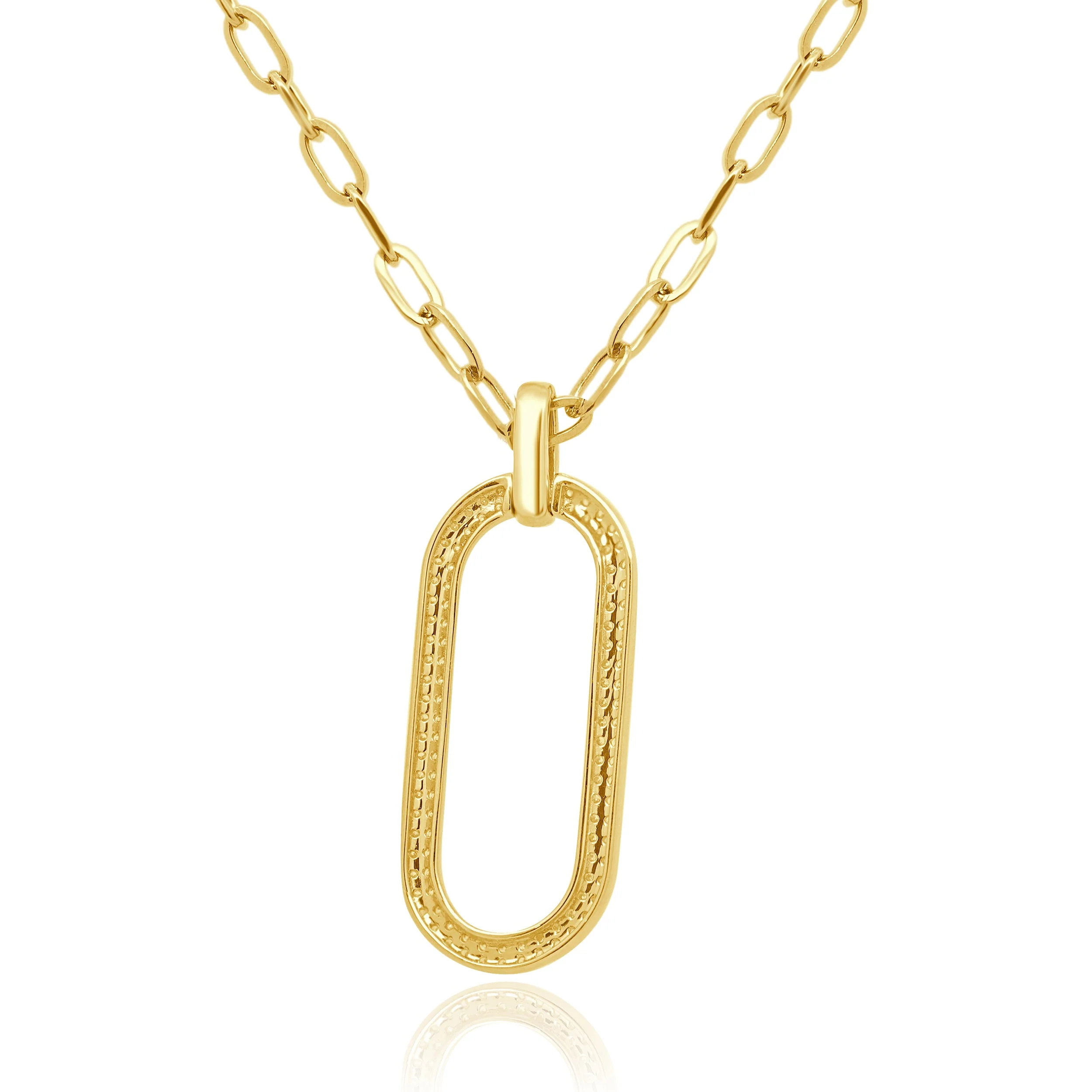 14 Karat Yellow Gold Diamond Paperclip Necklace - Image 2
