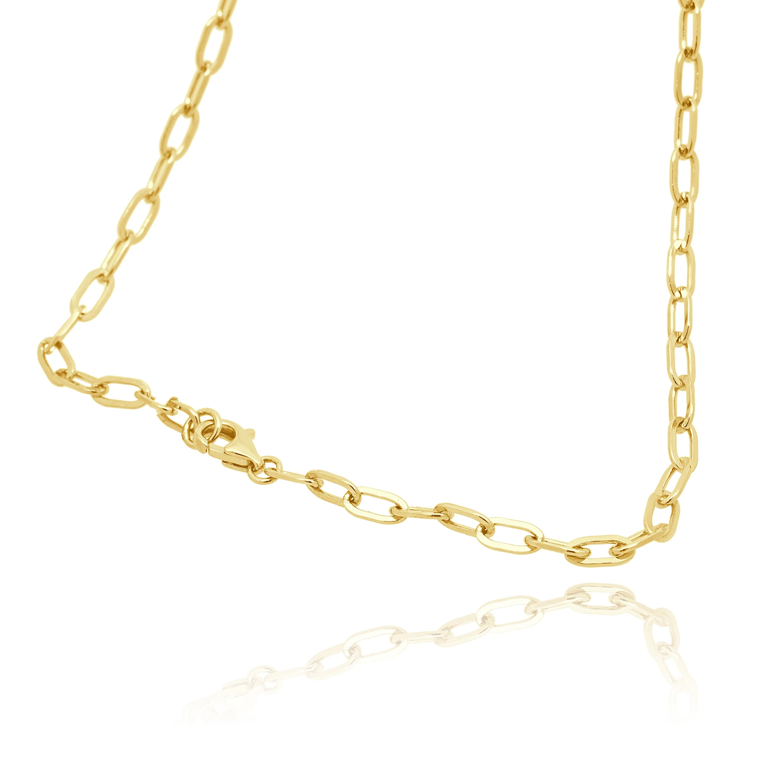 14 Karat Yellow Gold Diamond Paperclip Necklace - Image 3
